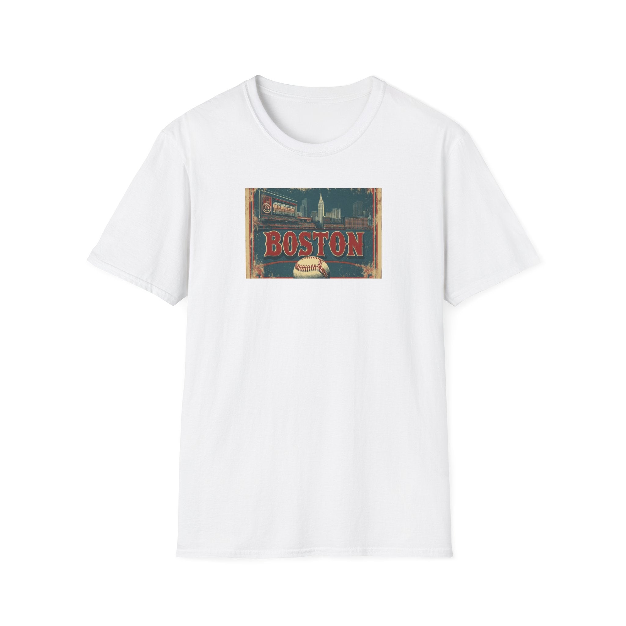 Boston Vintage Baseball T-Shirt | City Skyline, Retro Sports Design