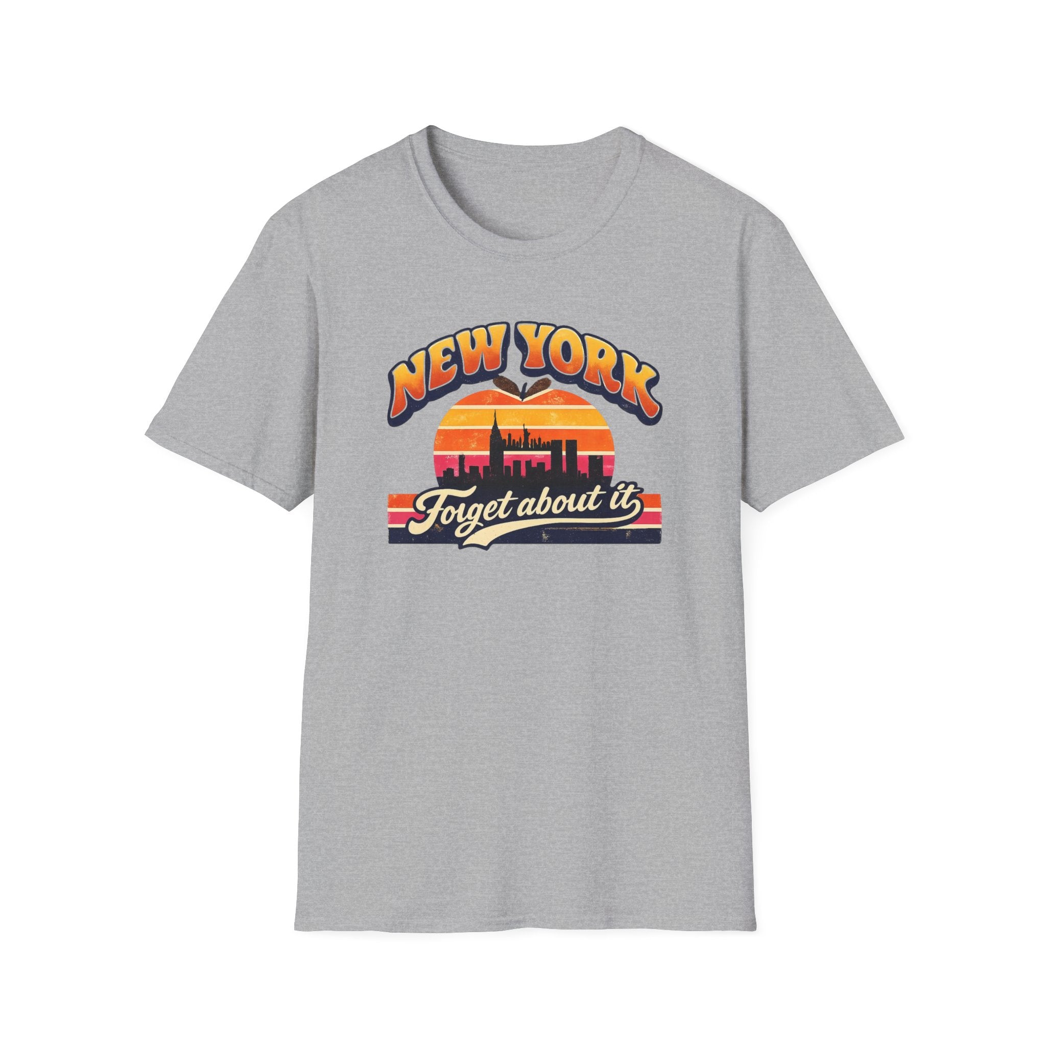 New York "Forget About It" Retro Sunset T-Shirt