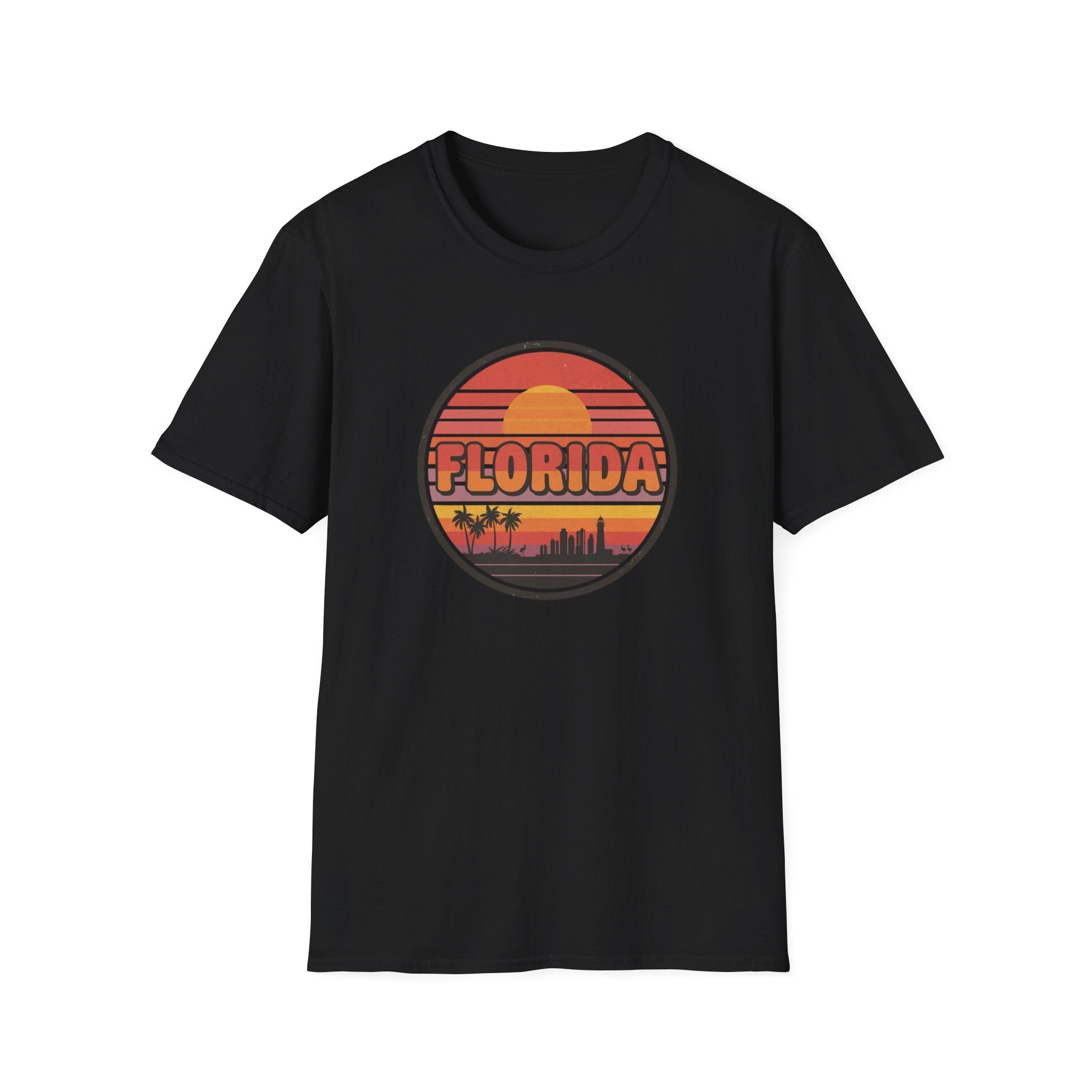 Florida Sunset T-Shirt — Retro Palm Beach Skyline Tee