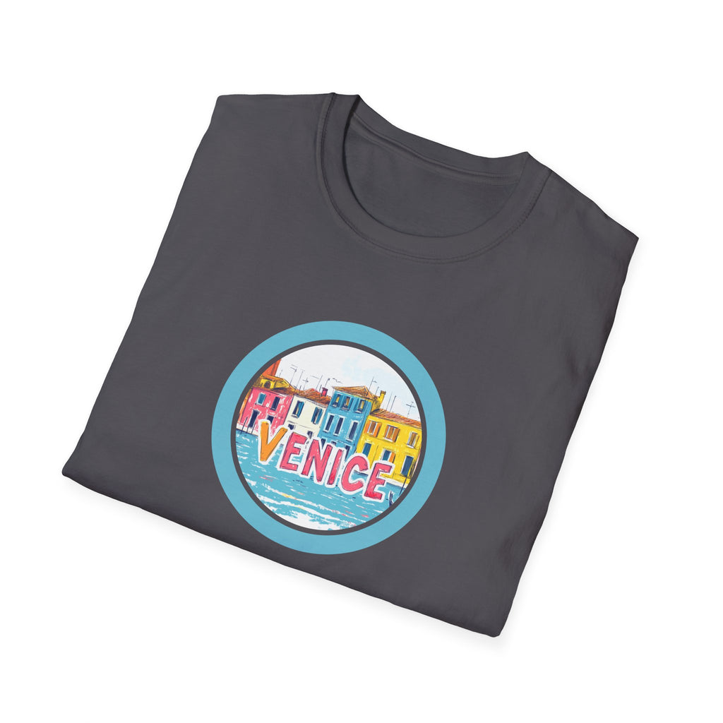Colorful Venice Canal Illustration T-Shirt | Travel Souvenir
