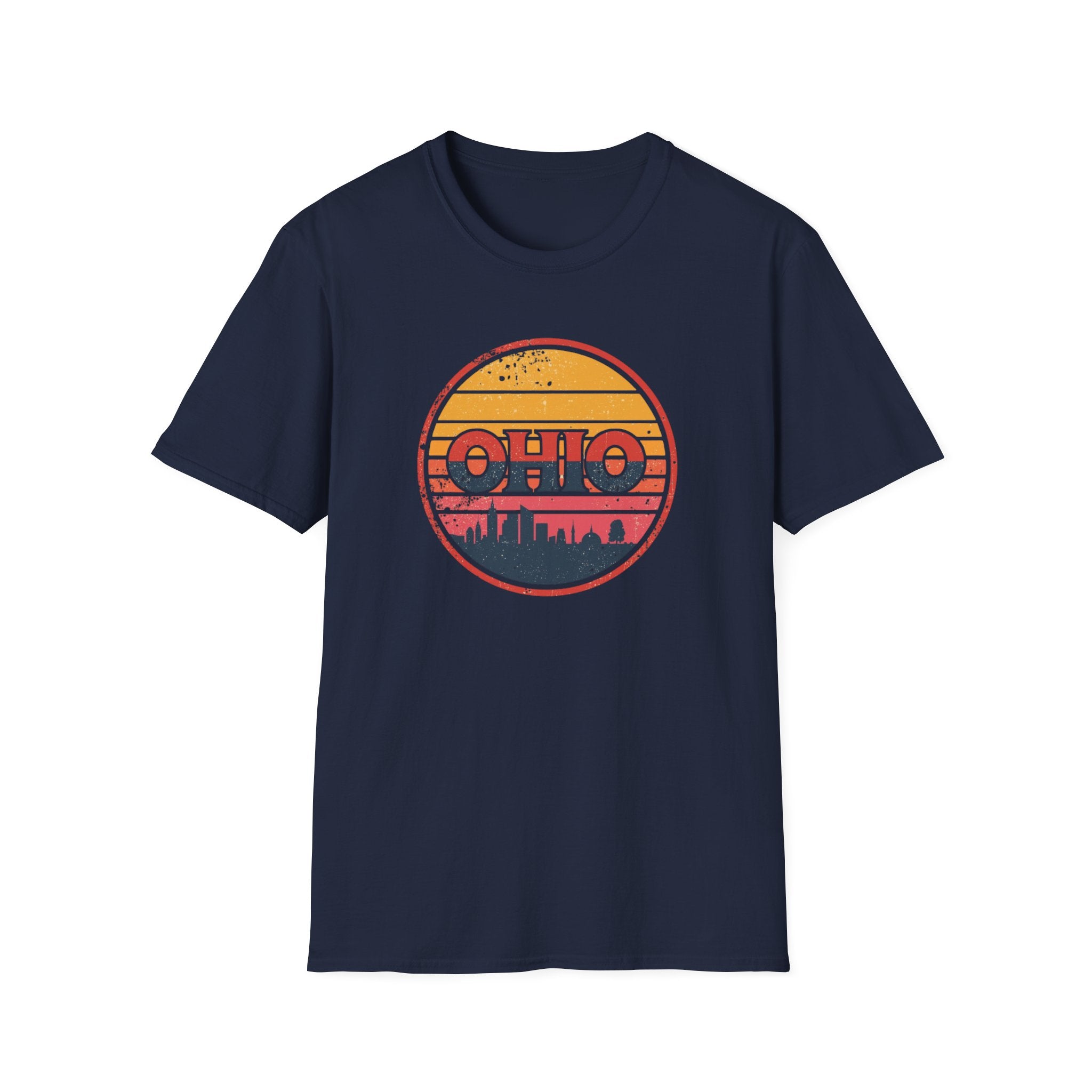 Ohio Retro Sunset T-Shirt — Vintage State Skyline Tee
