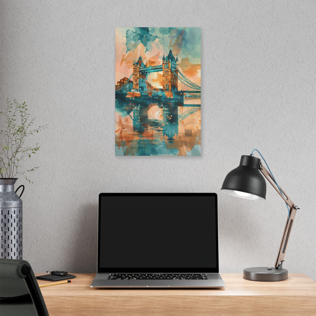 London Tower Bridge Watercolor Canvas Print