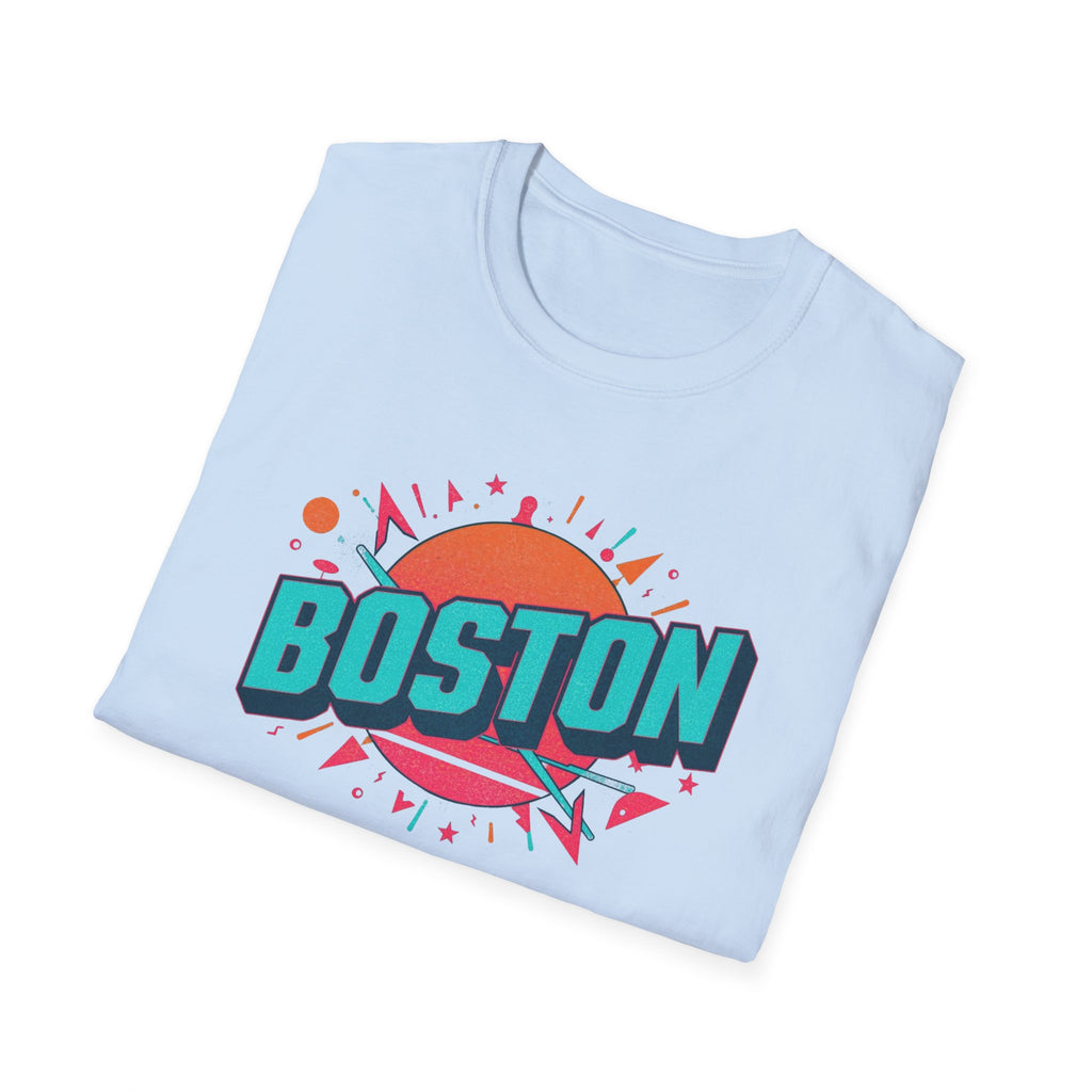 Boston Retro Sunset T-Shirt — Colorful City Graphic Tee
