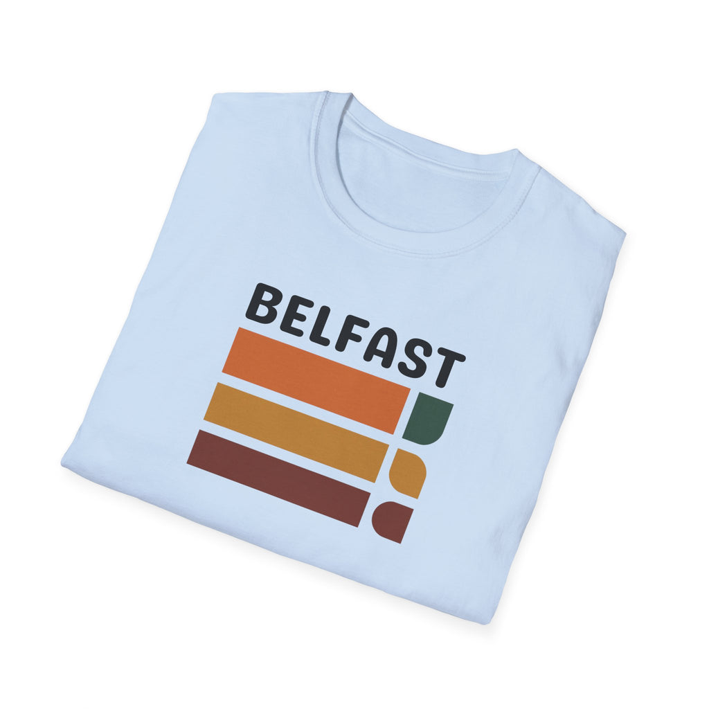 Belfast Retro Stripes T-Shirt | City Vintage Bar Graphic