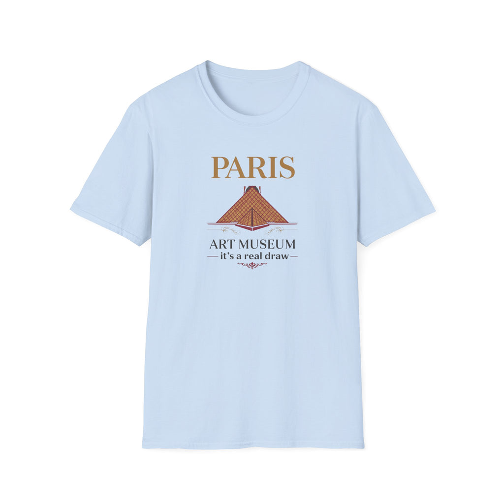 Paris Art Museum T-Shirt – 'It's a Real Draw' Louvre Pyramid Graphic Tee