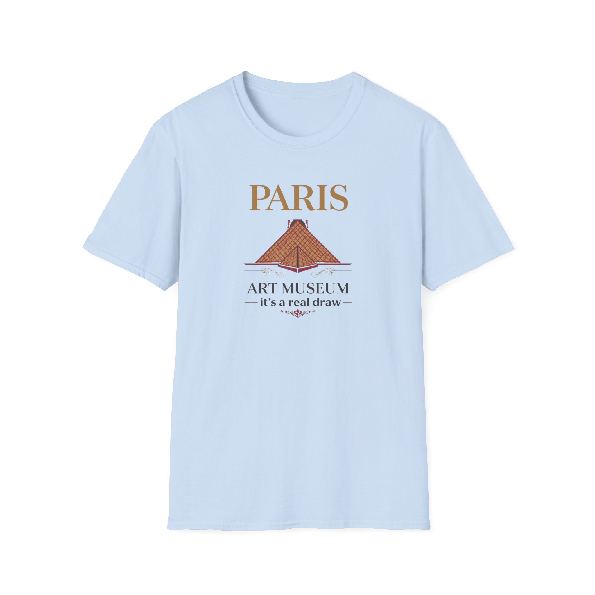 Paris Art Museum T-Shirt – 'It's a Real Draw' Louvre Pyramid Graphic Tee