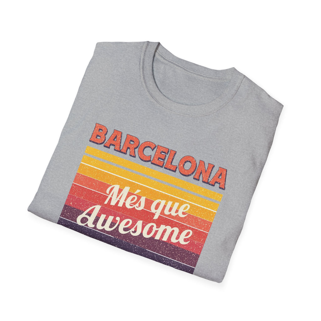 Barcelona "Més que Awesome" Retro Stripe T-Shirt