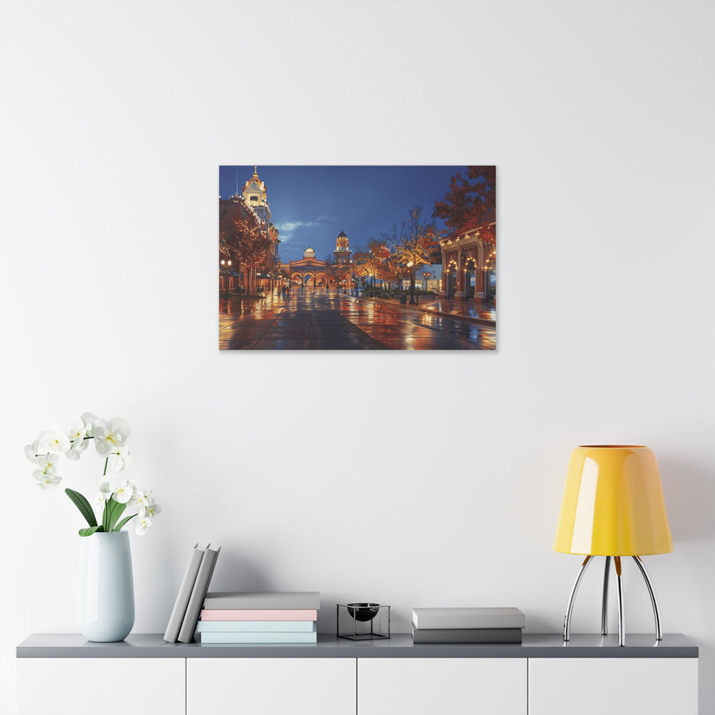 Kansas City Country Club Plaza Shopping District — Evening Street Scene Wall Art