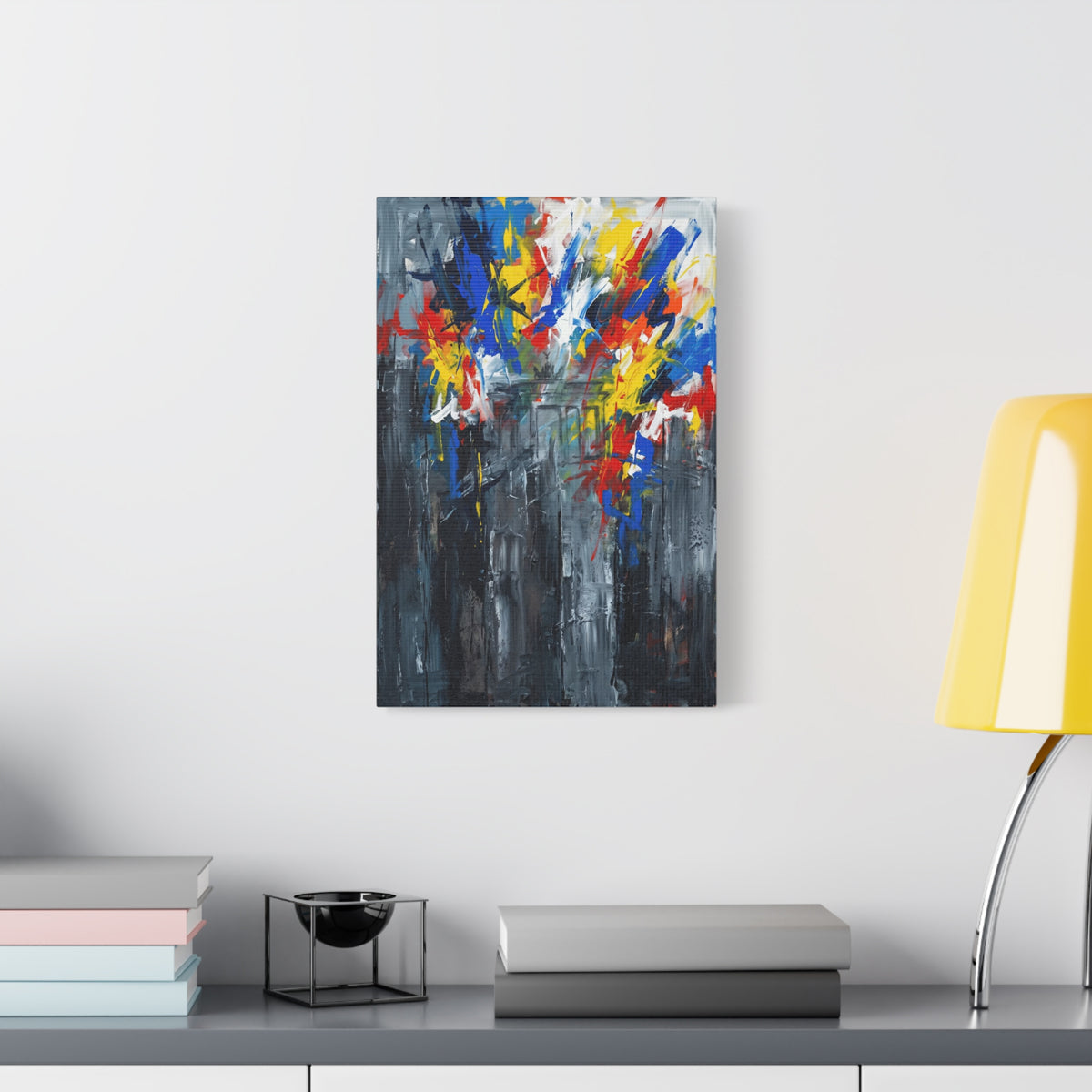 Abstract Cityscape Canvas Print showing Berlin hisotry — Colorful Modern Stretched Wall Art