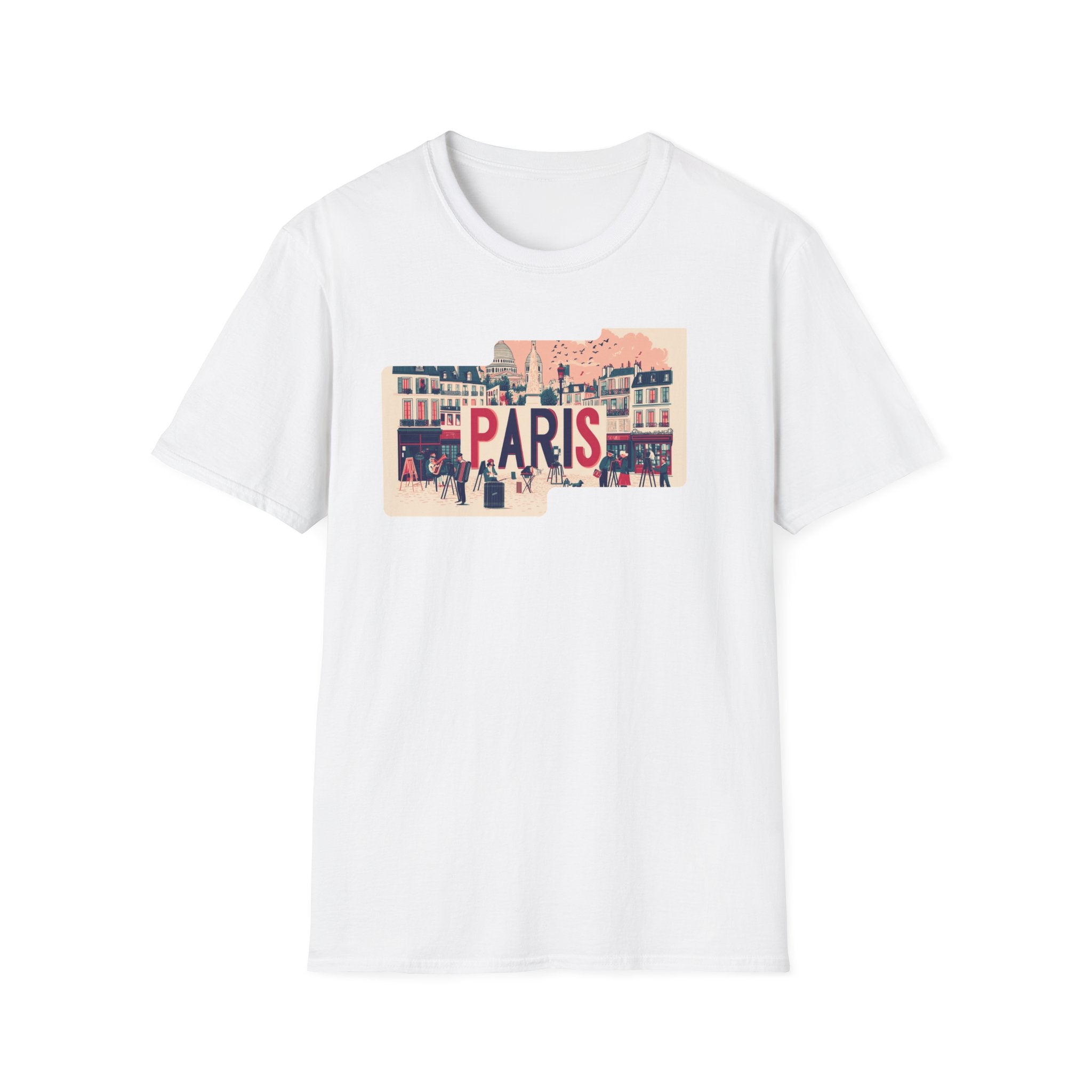 Paris Cityscape T-Shirt | Vintage French Street Illustration