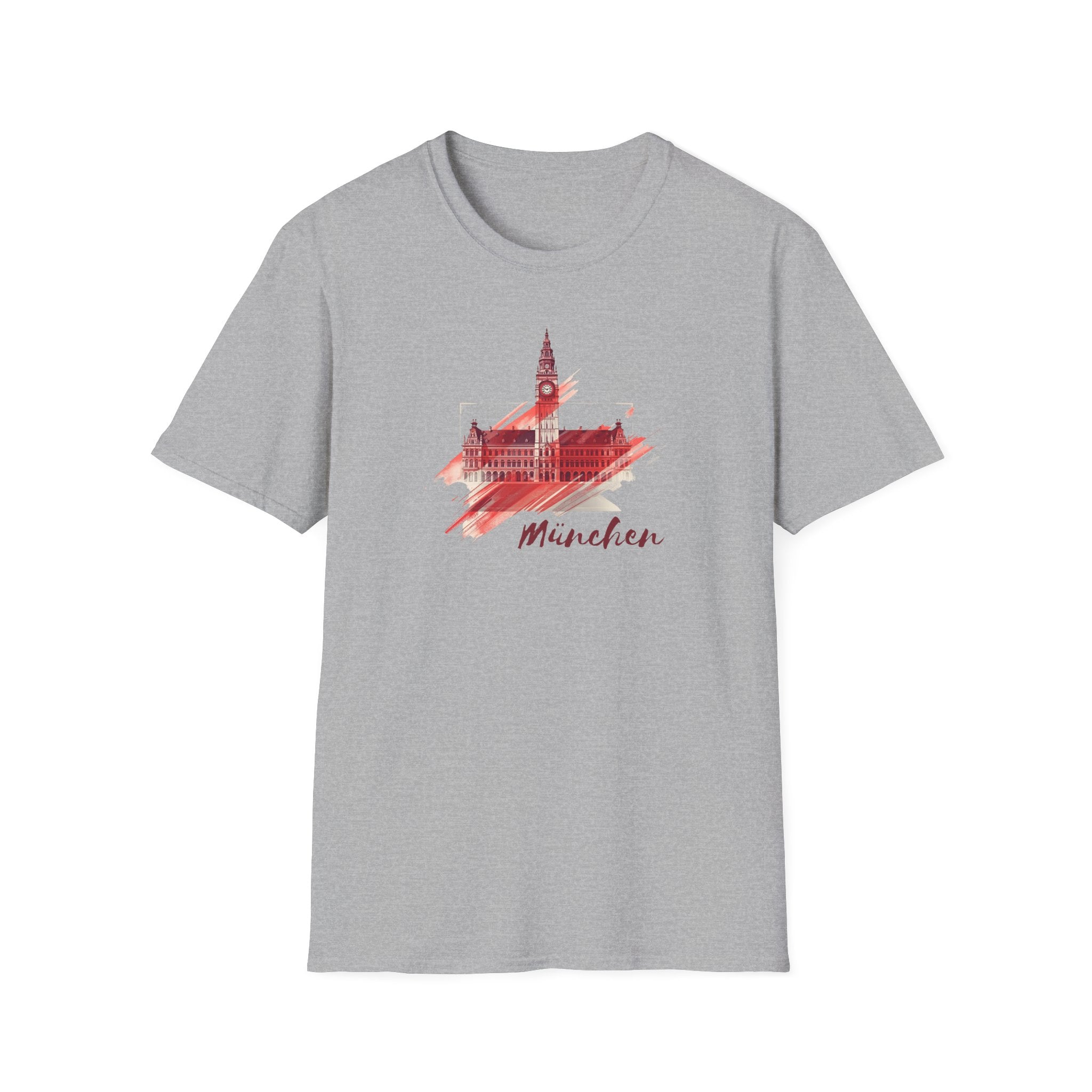 Munchen skyline brushstroke T-Shirt | Munich cityscape souvenir
