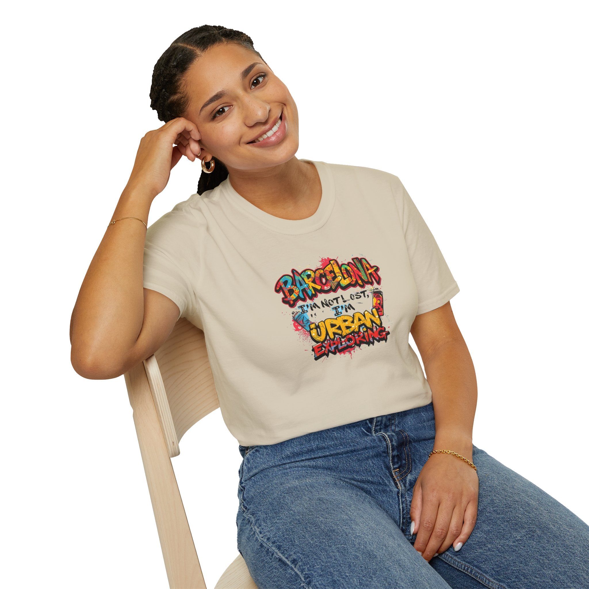 Barcelona Urban Graffiti T‑Shirt – Colorful Street Art Travel Tee