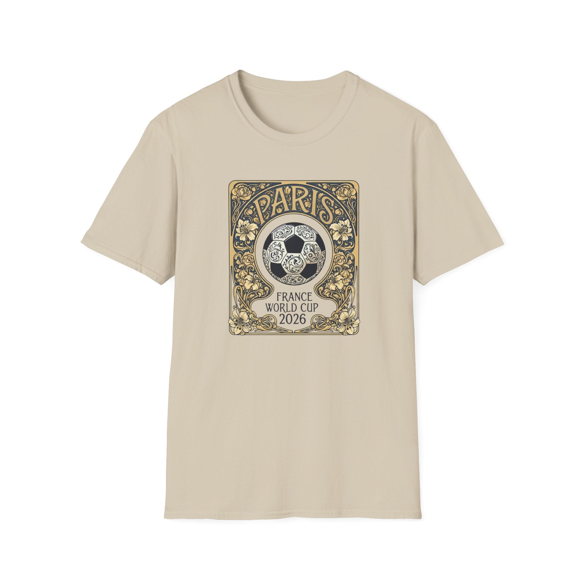 Paris 2026 World Cup Soccer T-Shirt — Retro Floral Football Design