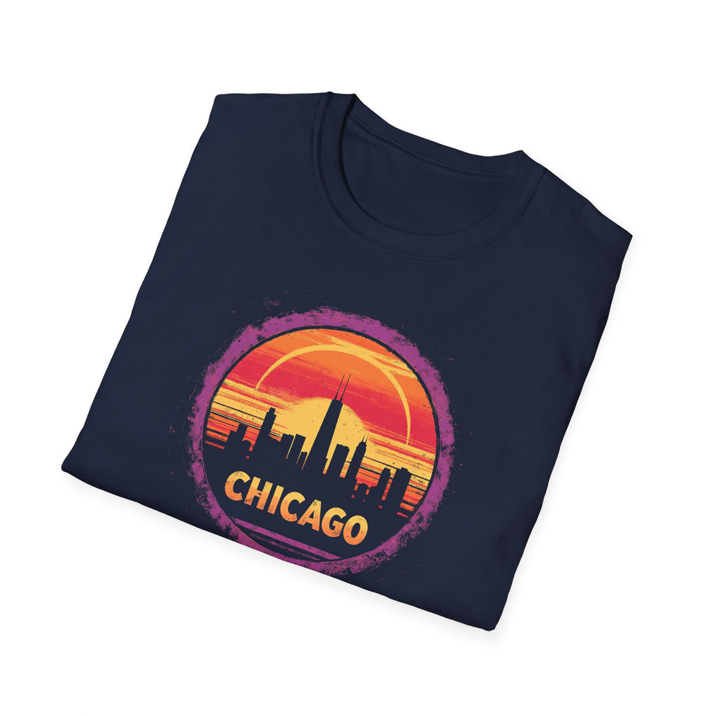 Chicago Sunset Skyline T-Shirt — Retro Cityscape Tee
