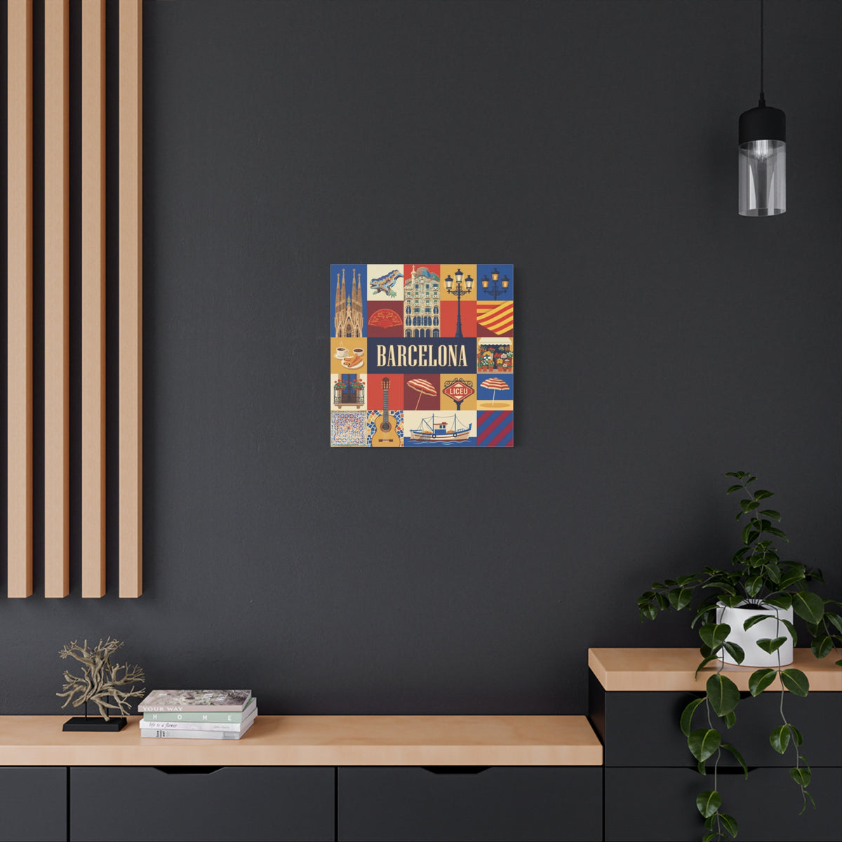 Barcelona Travel Collage Canvas