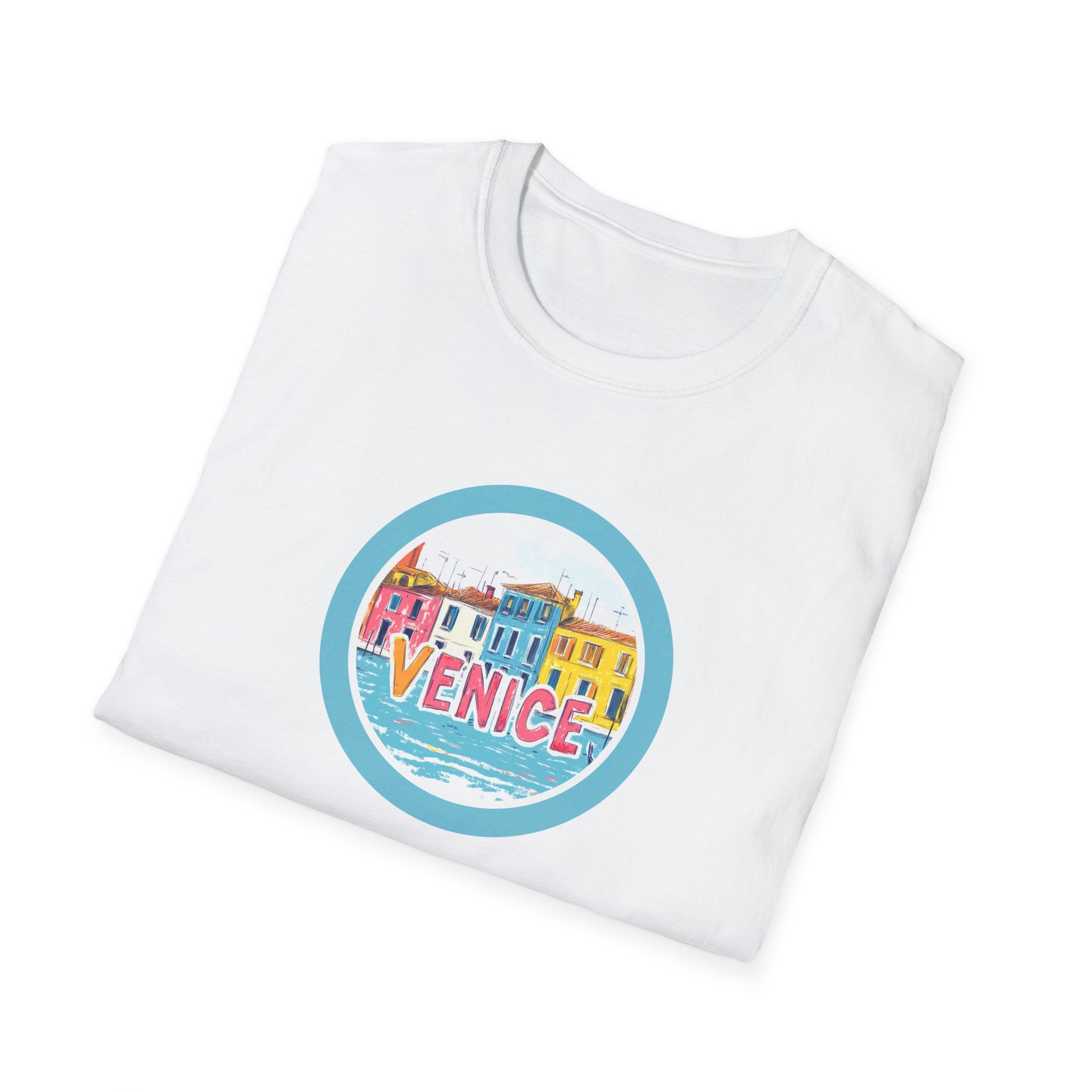 Colorful Venice Canal Illustration T-Shirt | Travel Souvenir