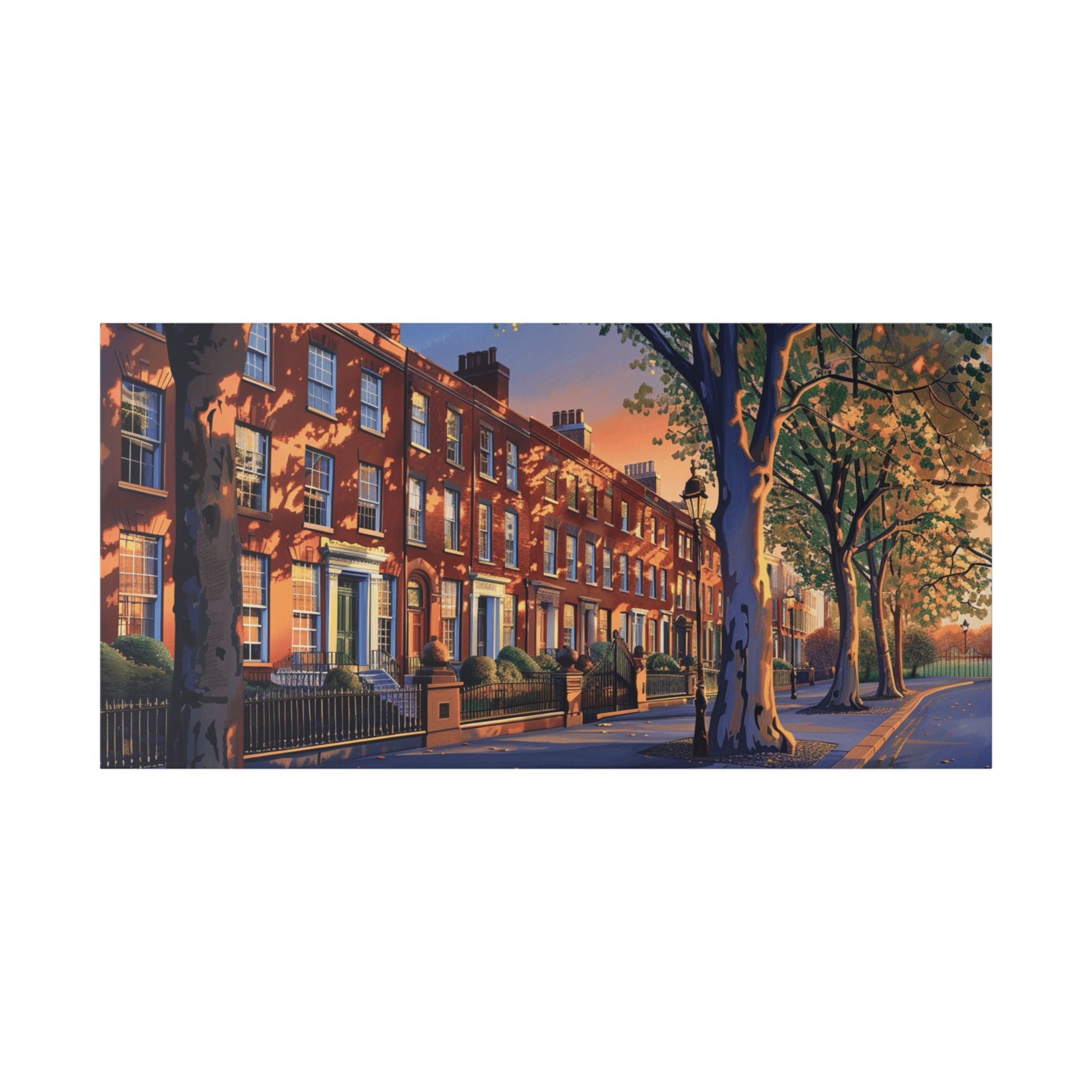 Dublin Merrion Square - Georgian Townhouses — Urban Street Sunset Wall Art