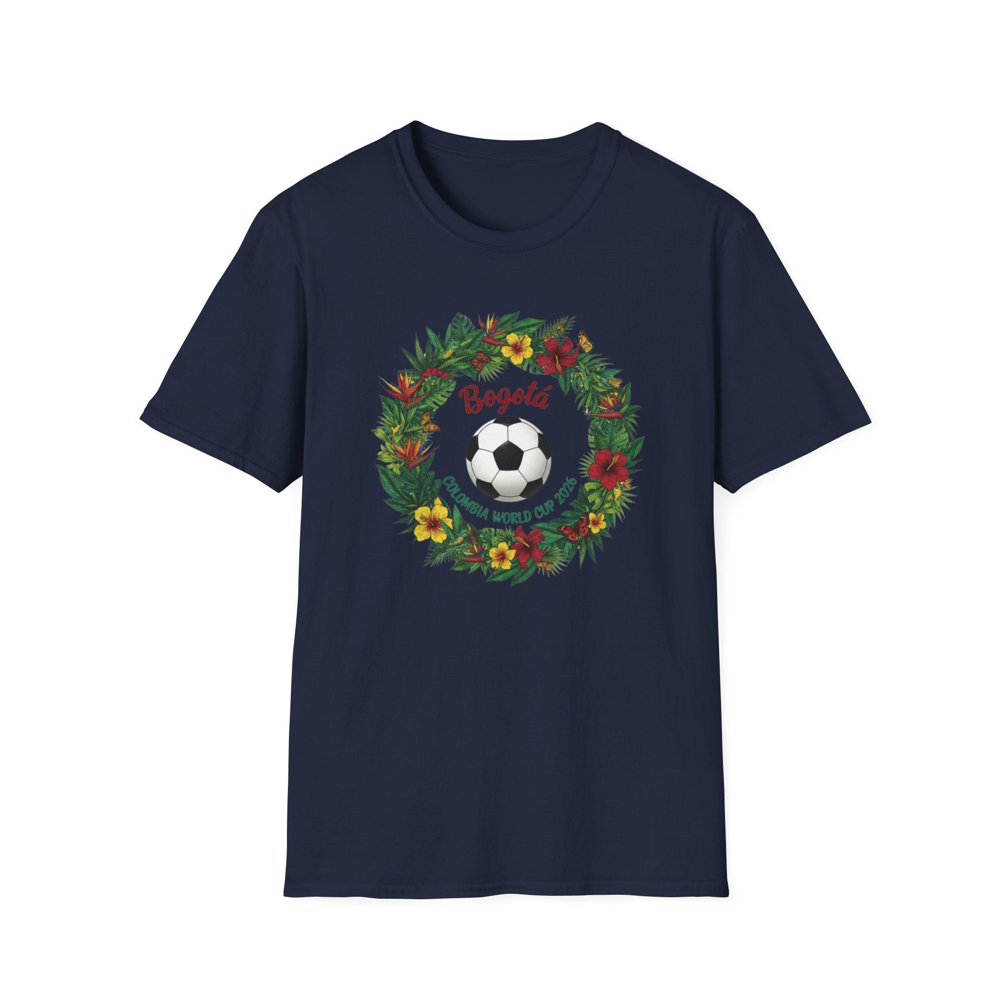 Bogotá Soccer Wreath T-Shirt — World Cup Football Holiday Tee
