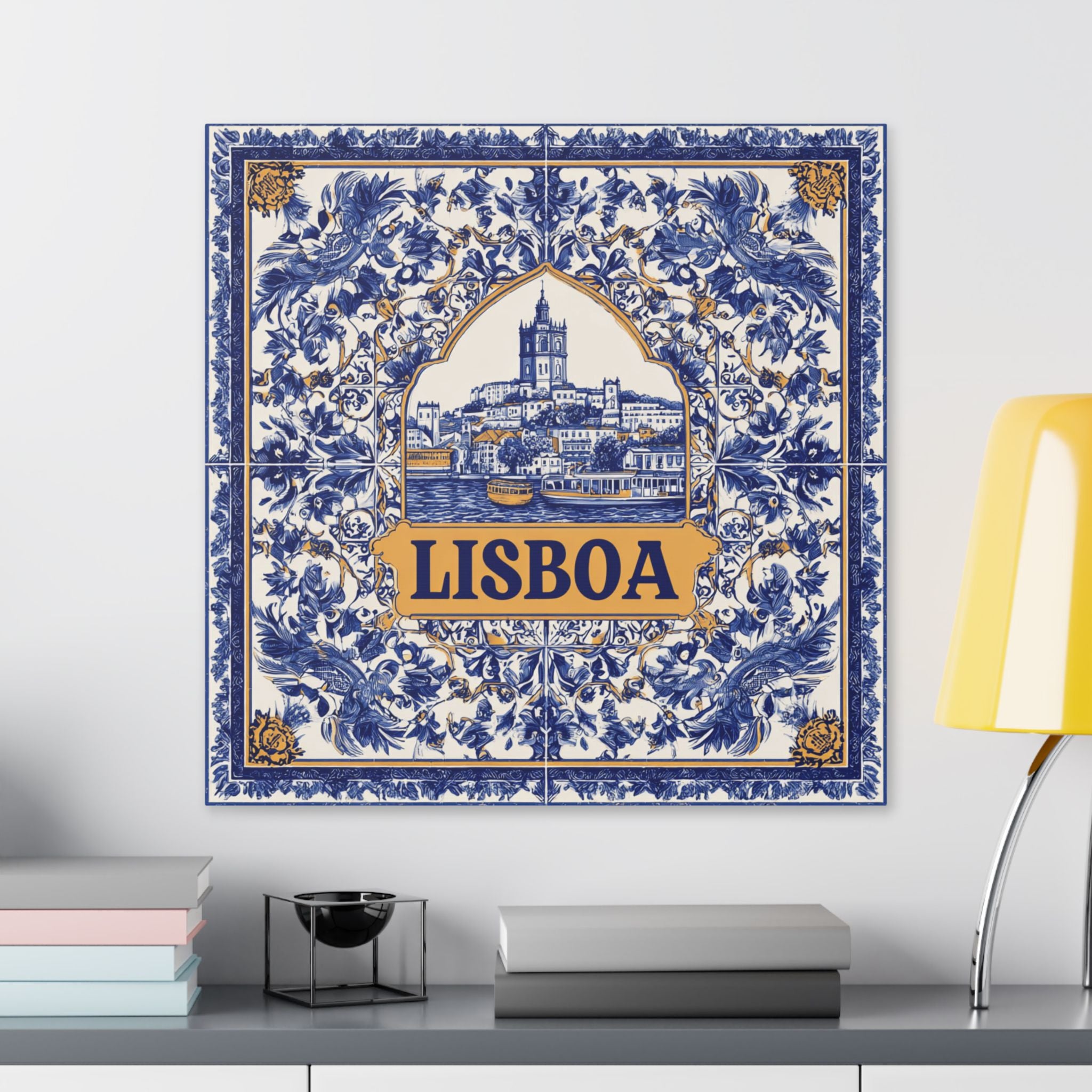 Lisboa Decorative Canvas — Portuguese Azulejo Wall Art