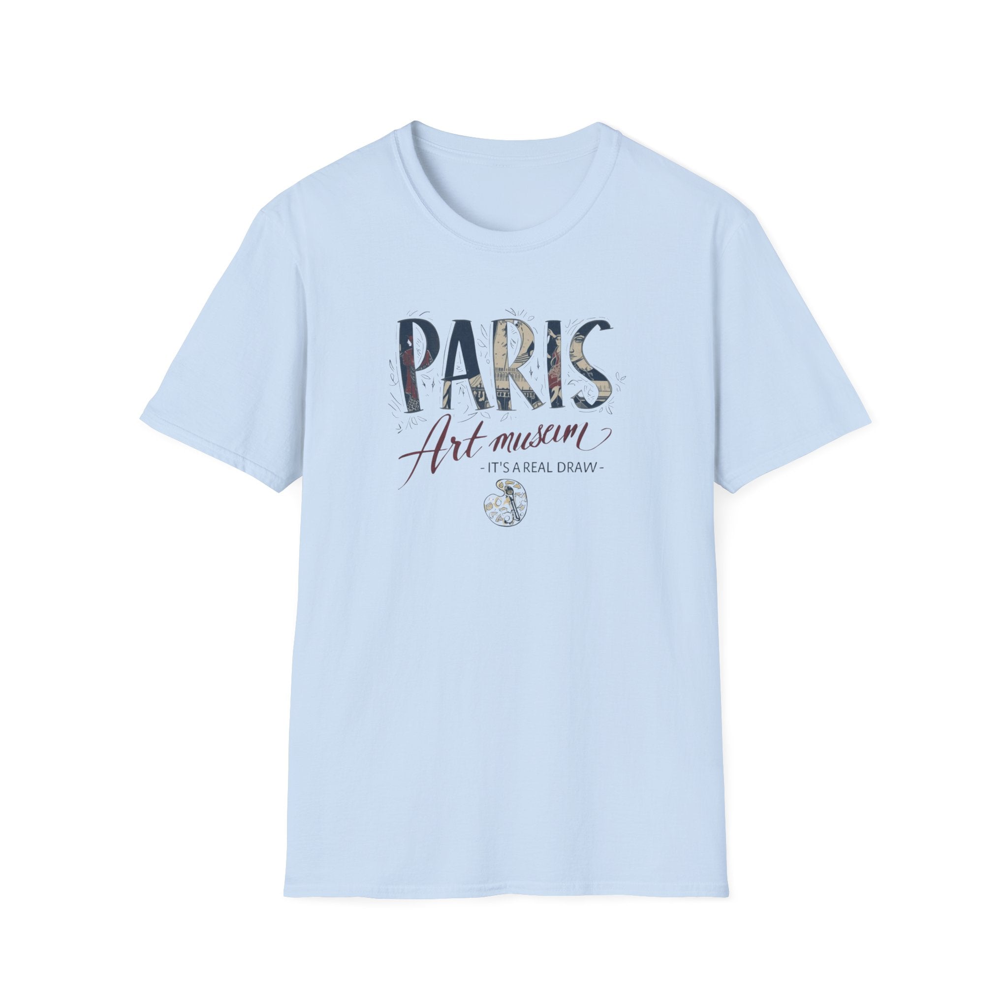Paris Art Museum T-Shirt — Vintage Floral Typography Travel Tee
