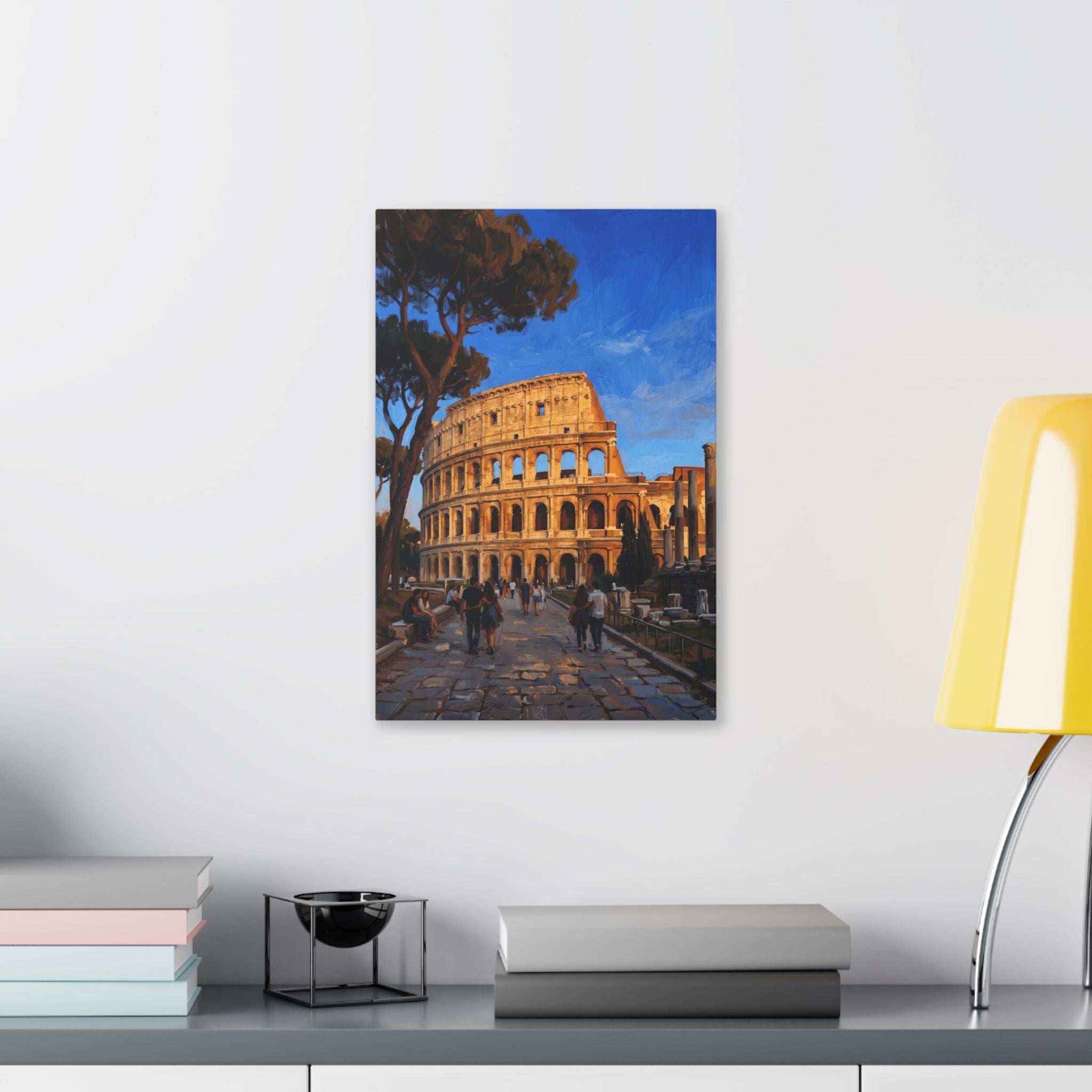 Colosseum Sunset Stretched Canvas — Roman Landmark Wall Art