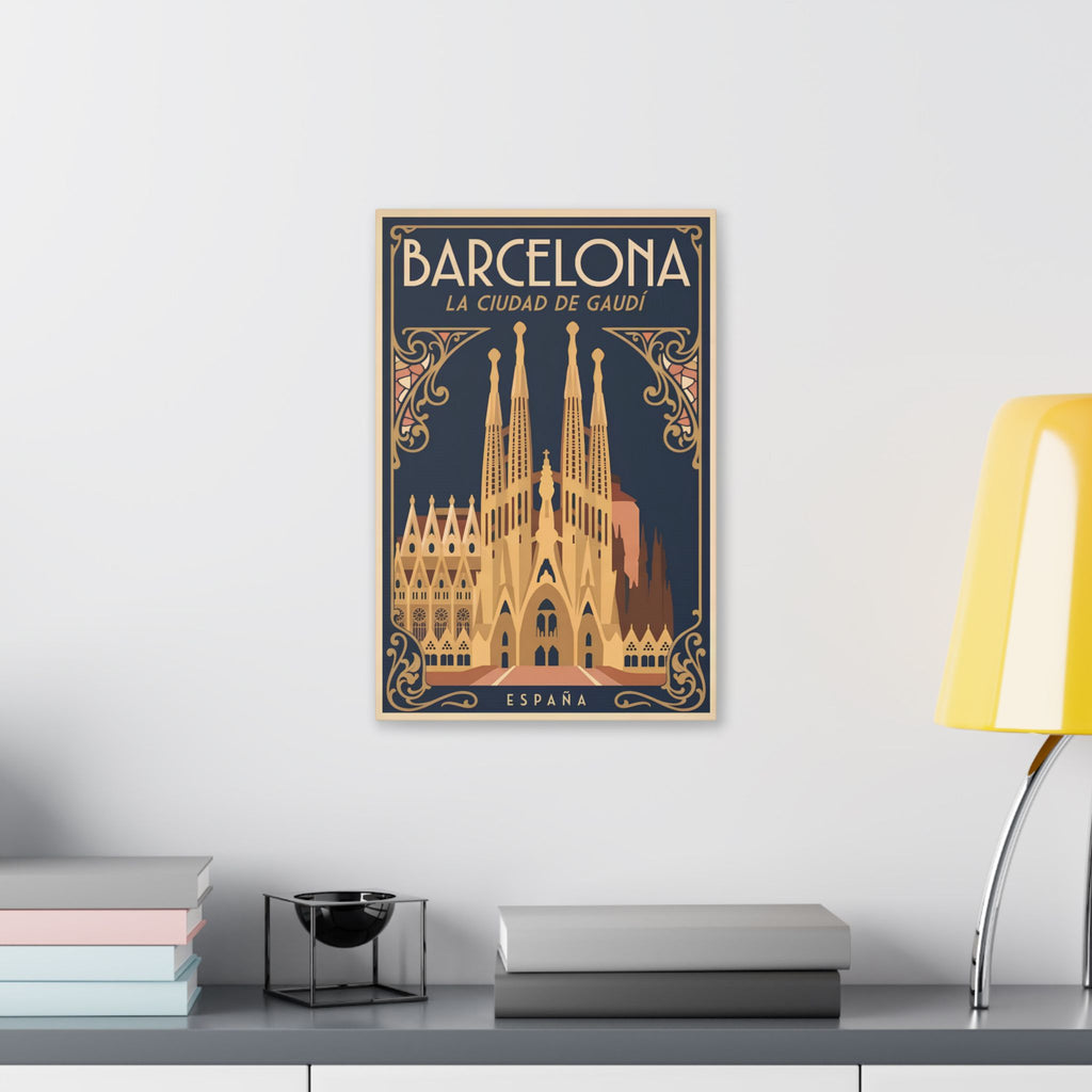 Barcelona Sagrada Família Canvas Wall Art — La Ciudad de Gaudí Travel Poster