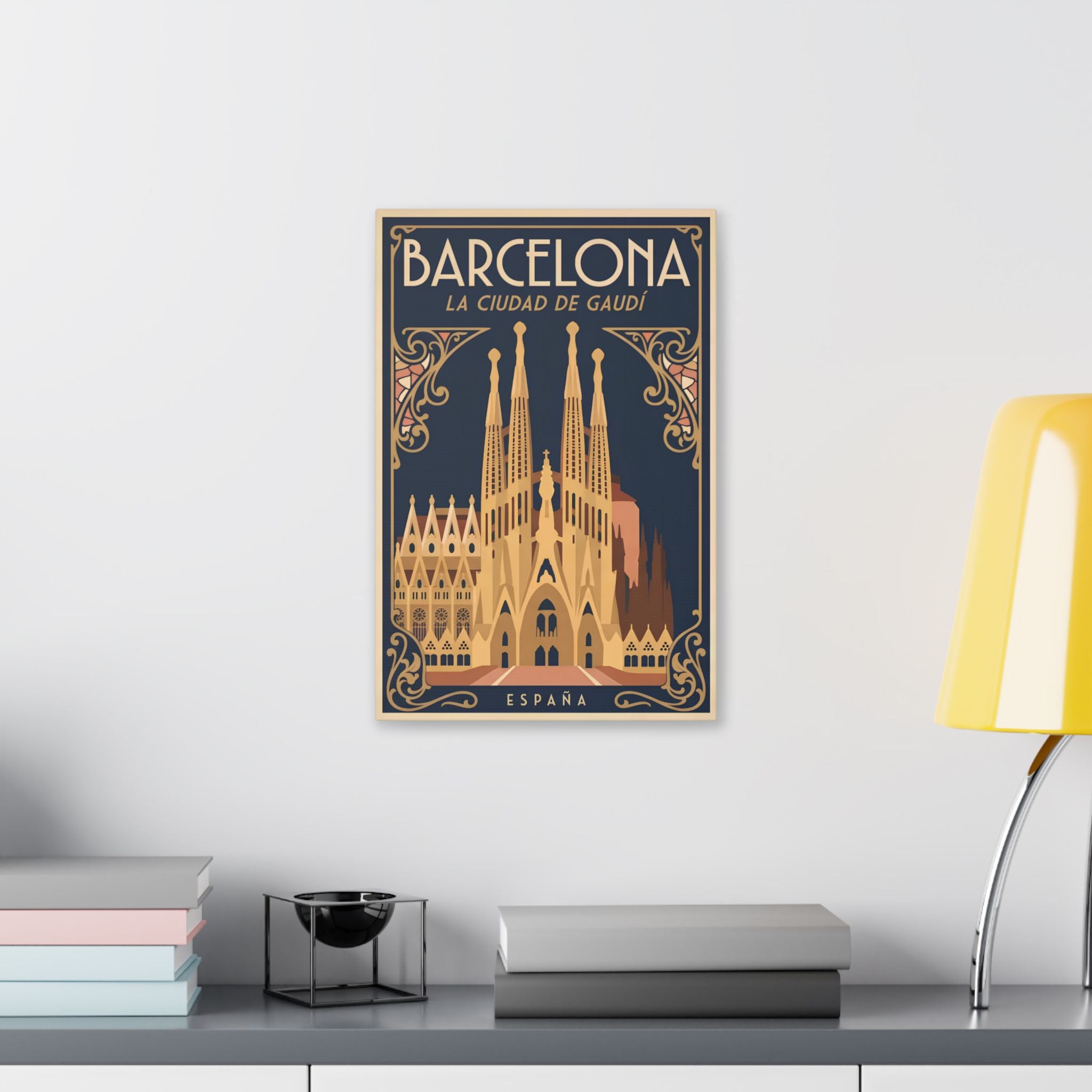 Barcelona Sagrada Família Canvas Wall Art — La Ciudad de Gaudí Travel Poster
