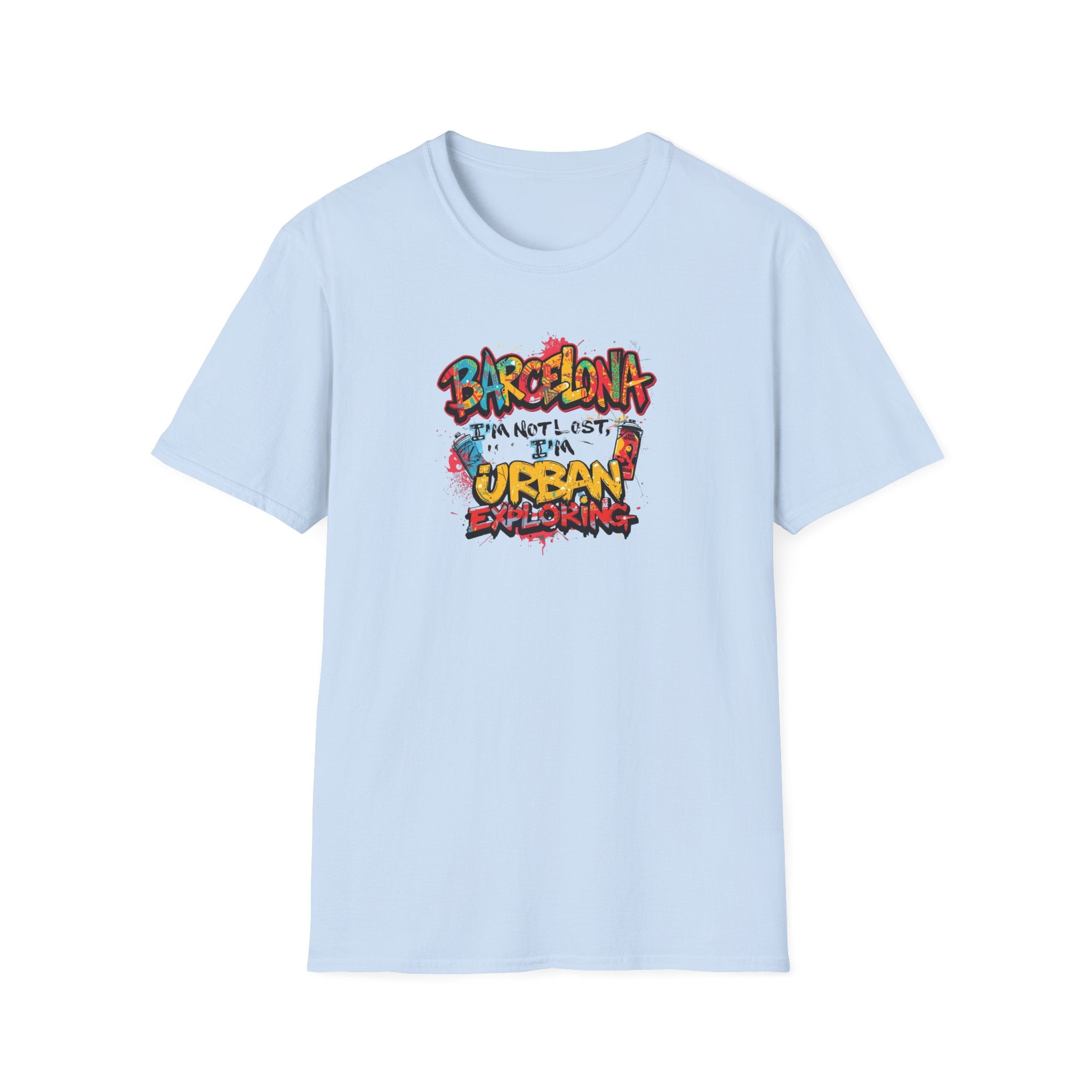 Barcelona Urban Graffiti T‑Shirt – Colorful Street Art Travel Tee