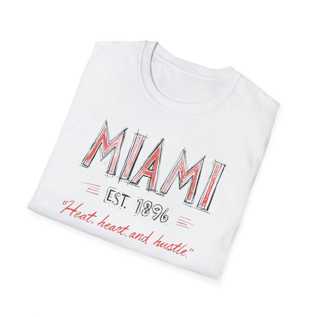 Miami Est. 1896 T-Shirt — "Heat, Heart and Huskie" Retro City Tee