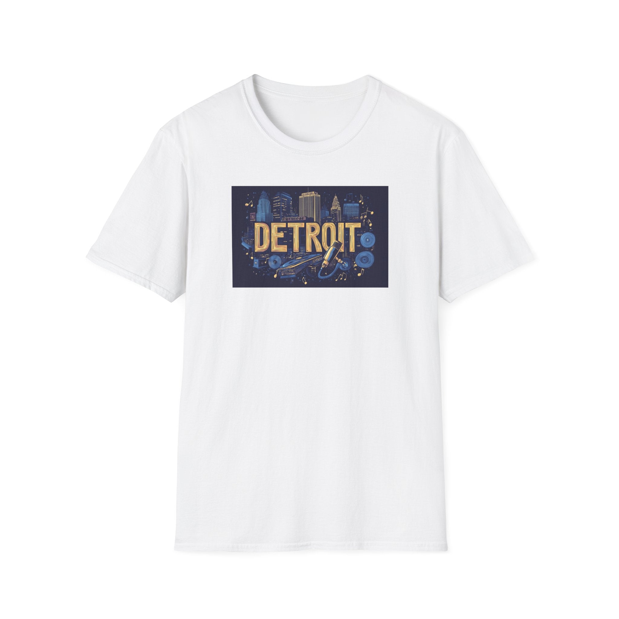 Detroit Skyline Graphic T-Shirt | Retro City Map, Motor City Typography