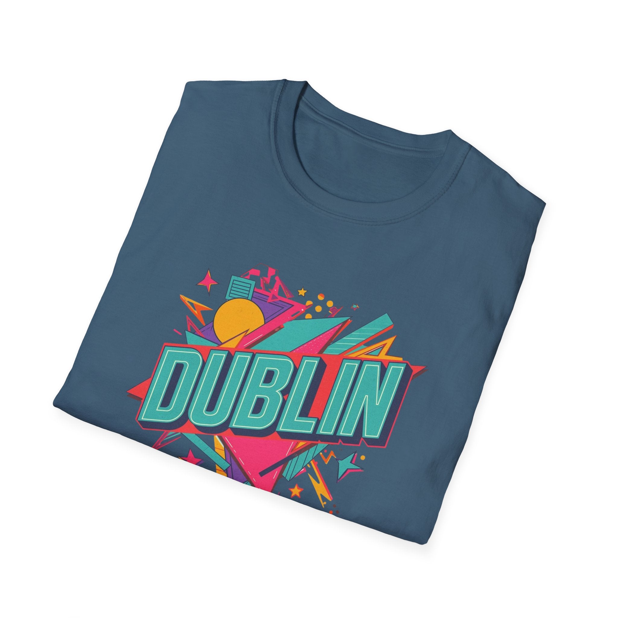 Dublin Retro Graphic T-Shirt — Bright 80s Style City Souvenir