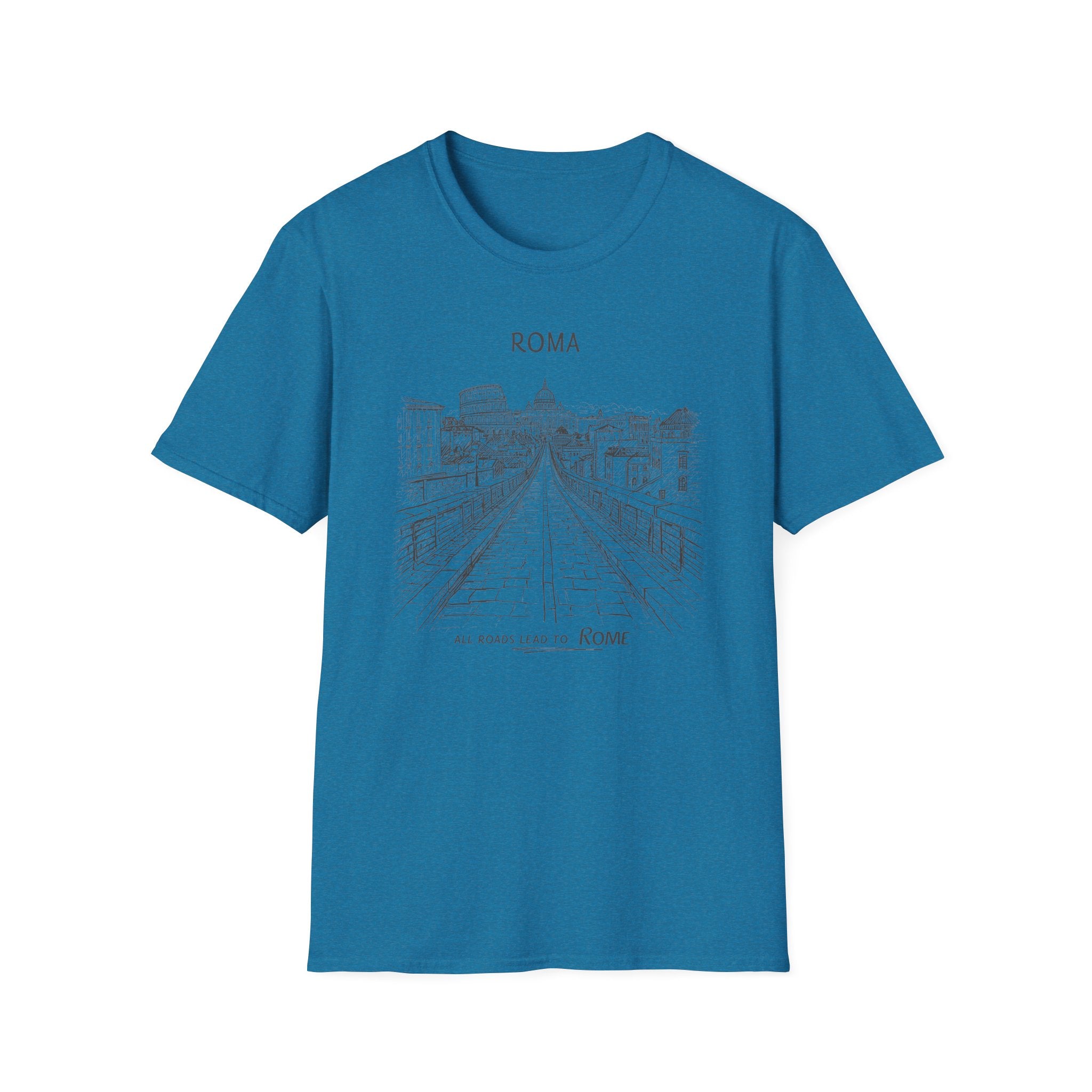 Rome skyline sketch T-Shirt | Ponte Sant'Angelo illustration, travel souvenir