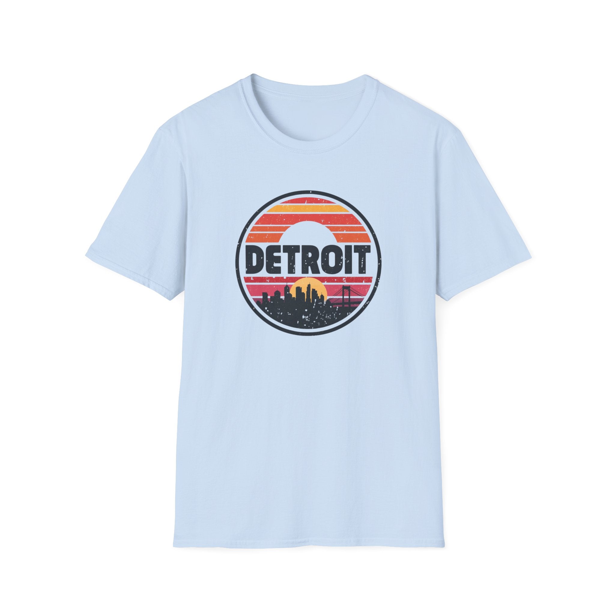 Detroit Skyline Retro Sunset T-Shirt