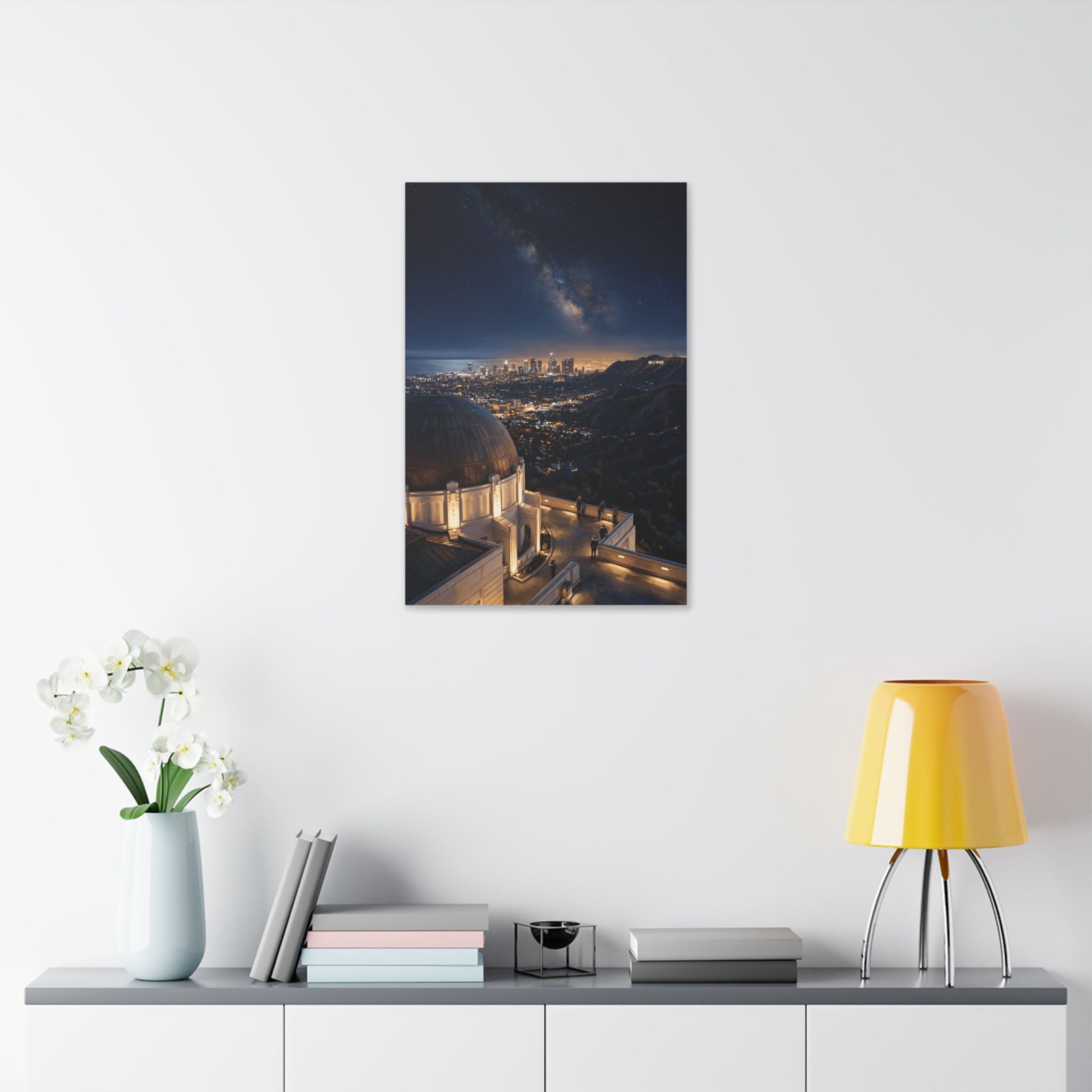 Canvas Wall Art — Griffith Observatory Night Skyline with Milky Way - Los Angeles