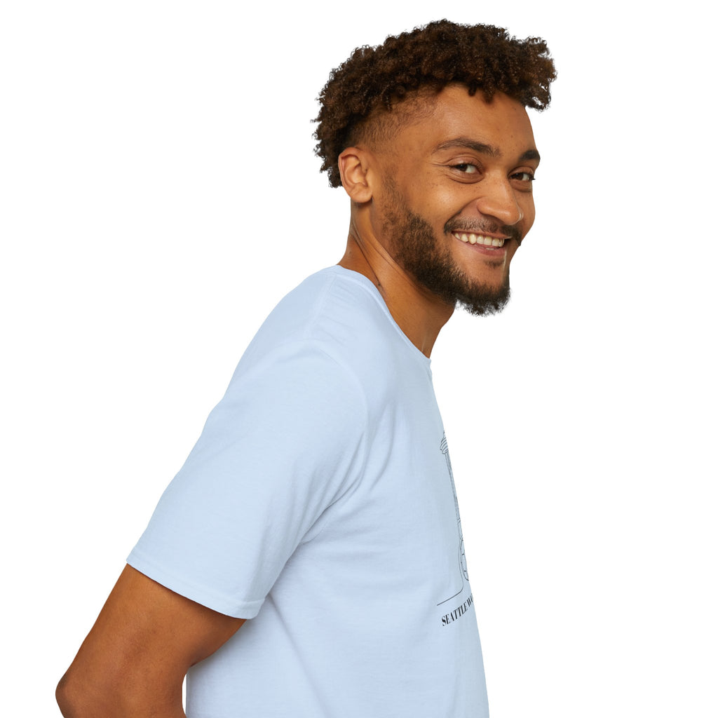 Seattle Space Needle Sketch T-Shirt — Minimalist 'Seattle World Cup 2026' Souvenir Tee