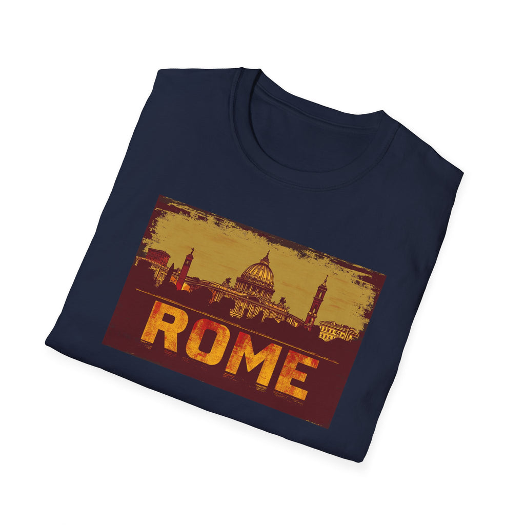 Rome skyline vintage postcard T-Shirt | Roman landmarks travel tee