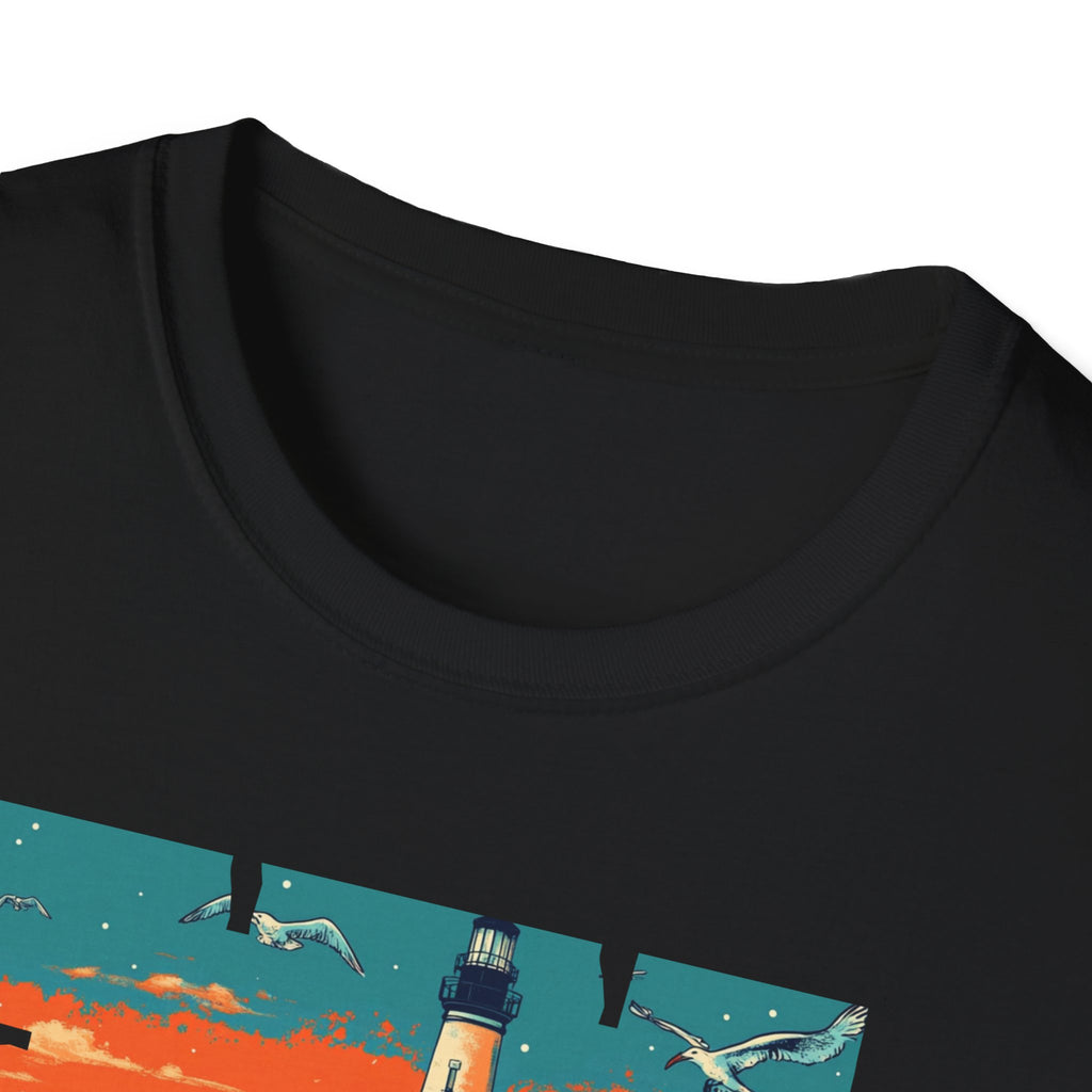 San Sebastian Lighthouse Vintage Poster T-Shirt | Coastal Travel Tee