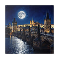 Prague Moonlit Bridge Canvas