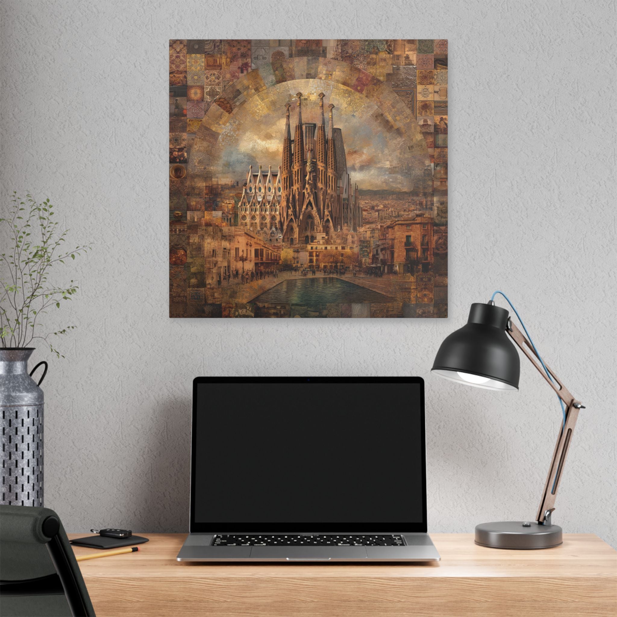 Sagrada Família Mosaic Stretched Canvas Wall Art