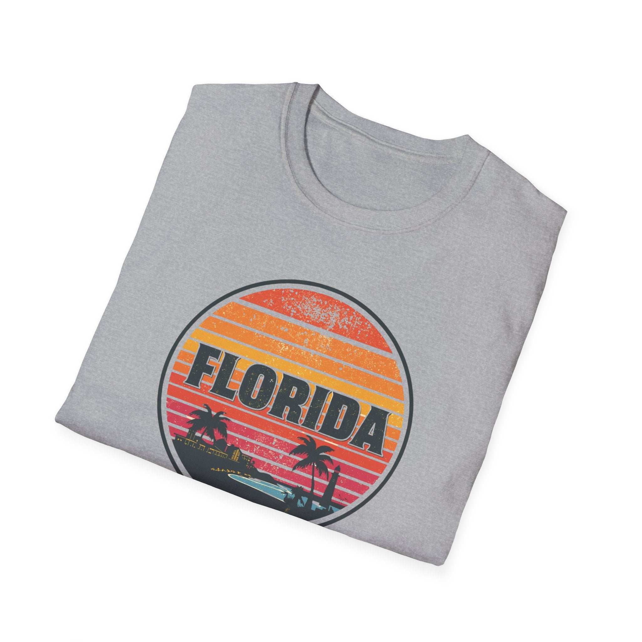 Florida Retro Sunset T-Shirt — Vintage Palm Beach Vacation Tee