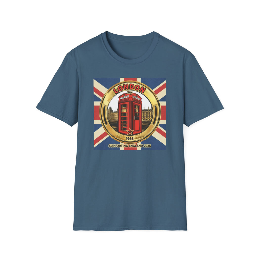 London Phone Booth T-Shirt World Cup 2026 — Vintage Union Jack Travel Supporters Tee