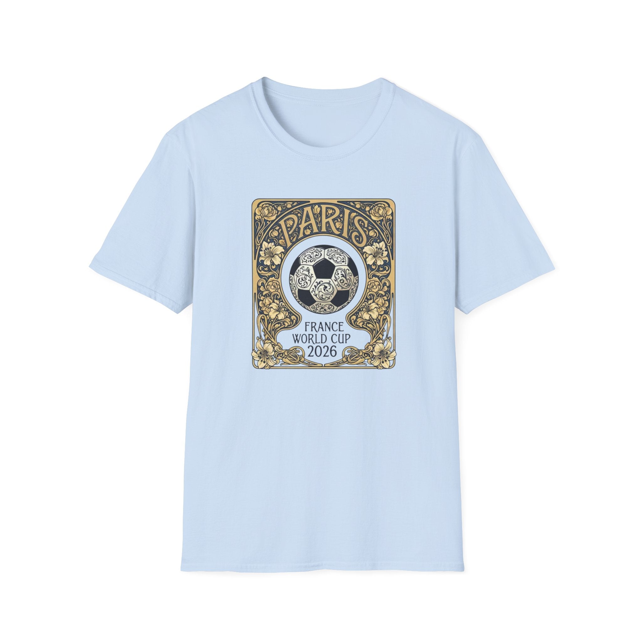 Paris 2026 World Cup Soccer T-Shirt — Retro Floral Football Design