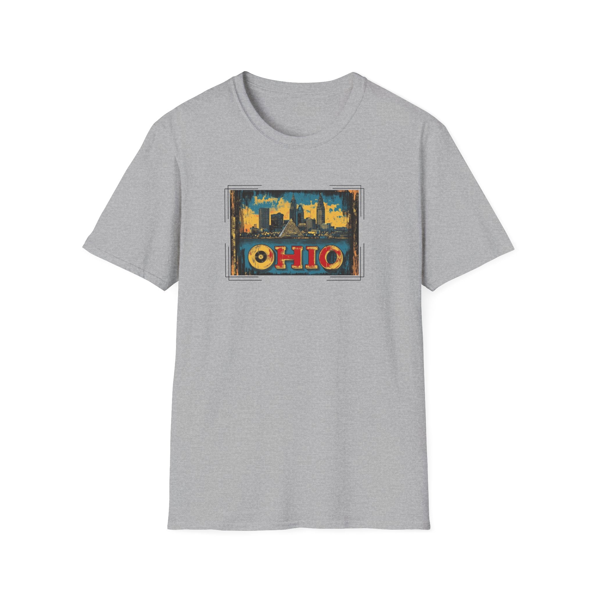Ohio Skyline T-Shirt | Retro State Poster, Vintage Cleveland Columbus Design
