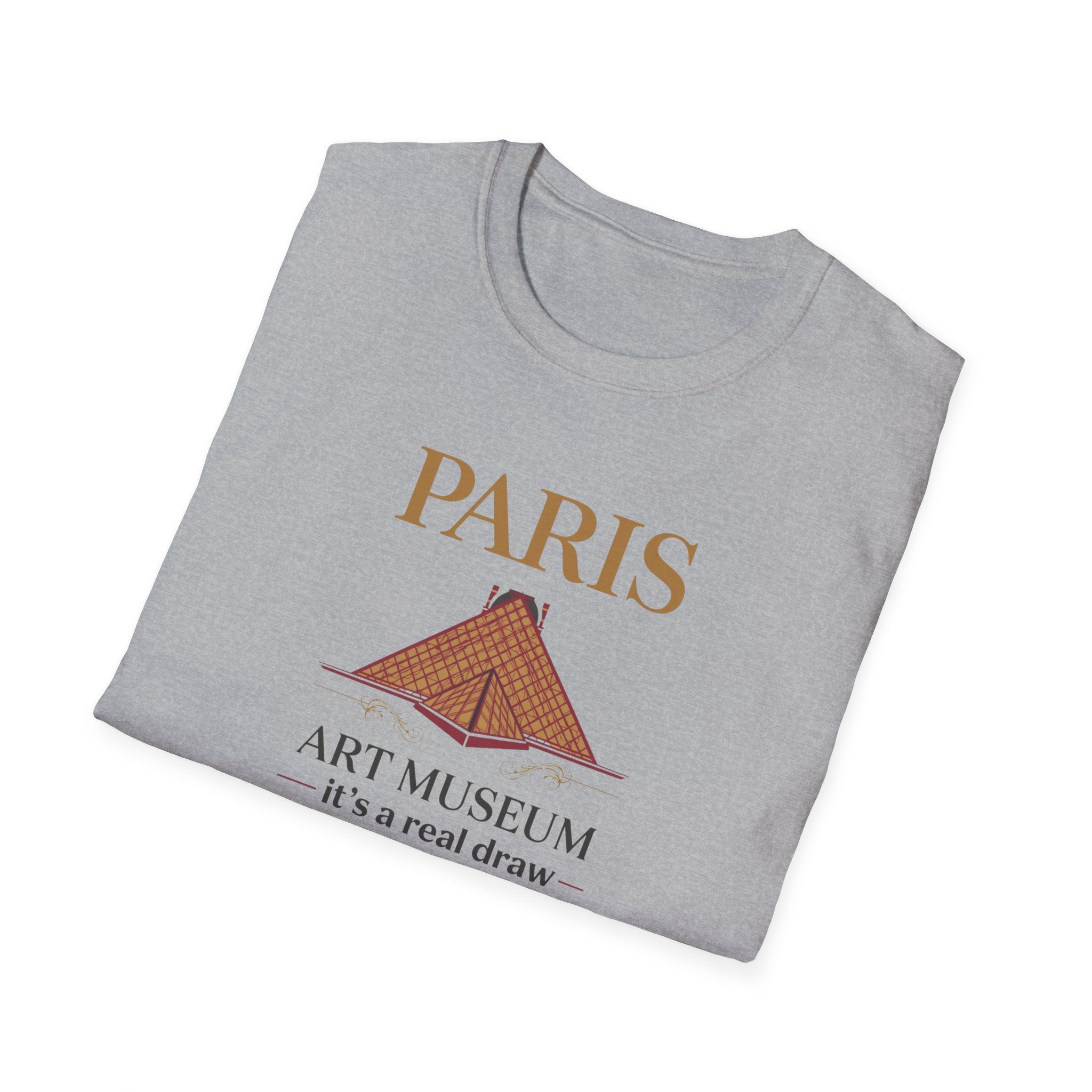 Paris Art Museum T-Shirt – 'It's a Real Draw' Louvre Pyramid Graphic Tee