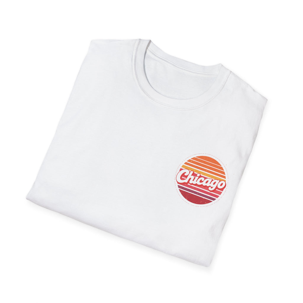 Chicago Retro Sunset T-Shirt | Vintage City Logo Tee