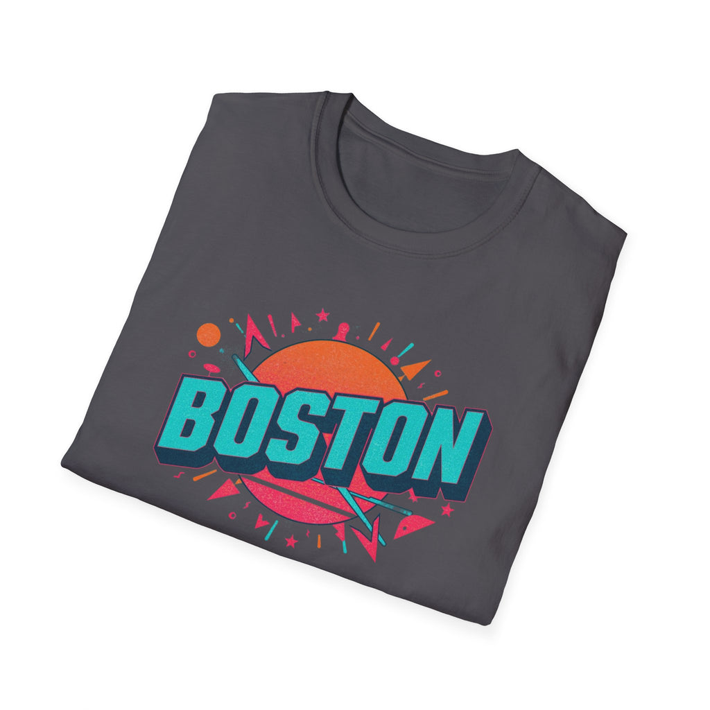 Boston Retro Sunset T-Shirt — Colorful City Graphic Tee