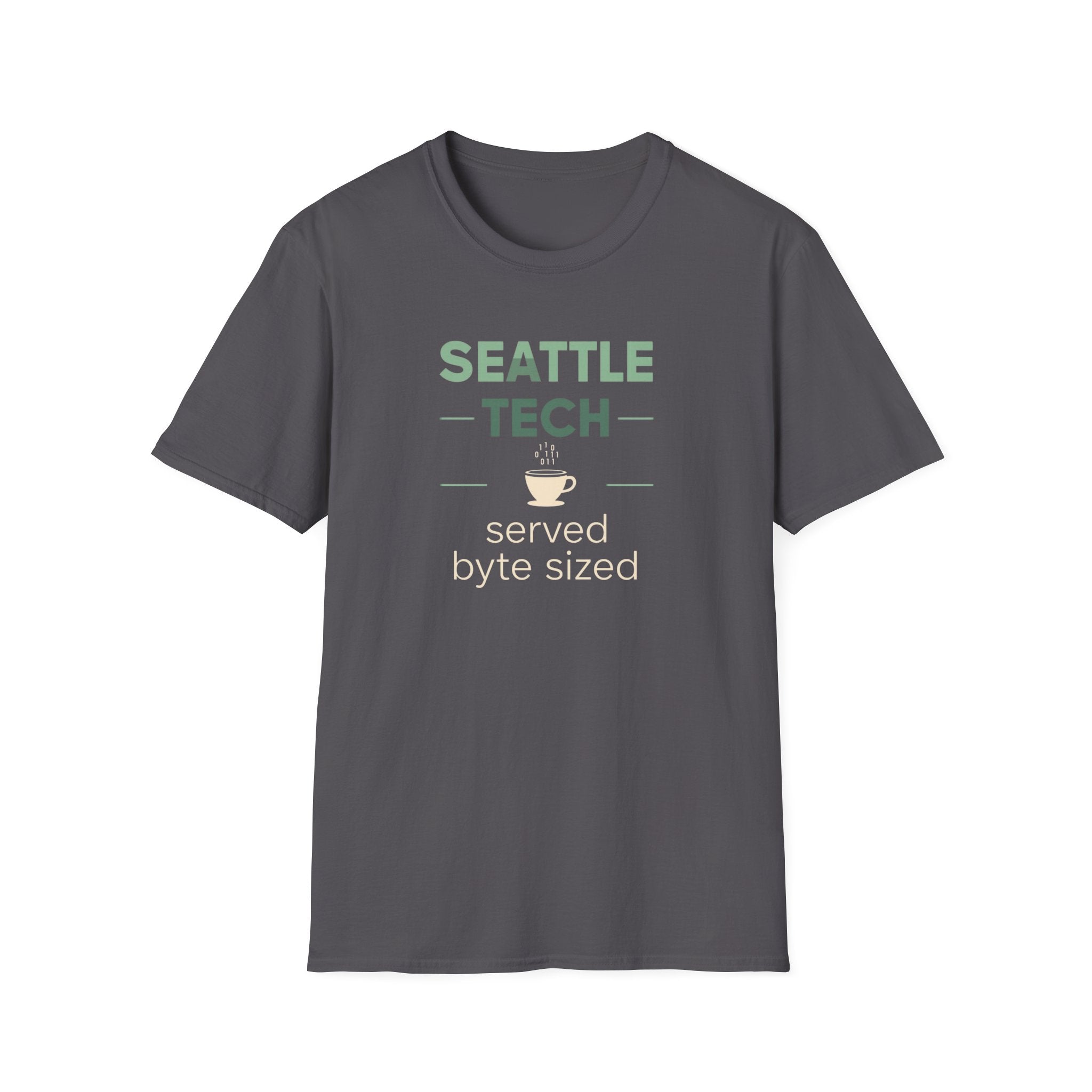 Seattle Tech T-Shirt – “served byte sized” Coffee & Coding Tee