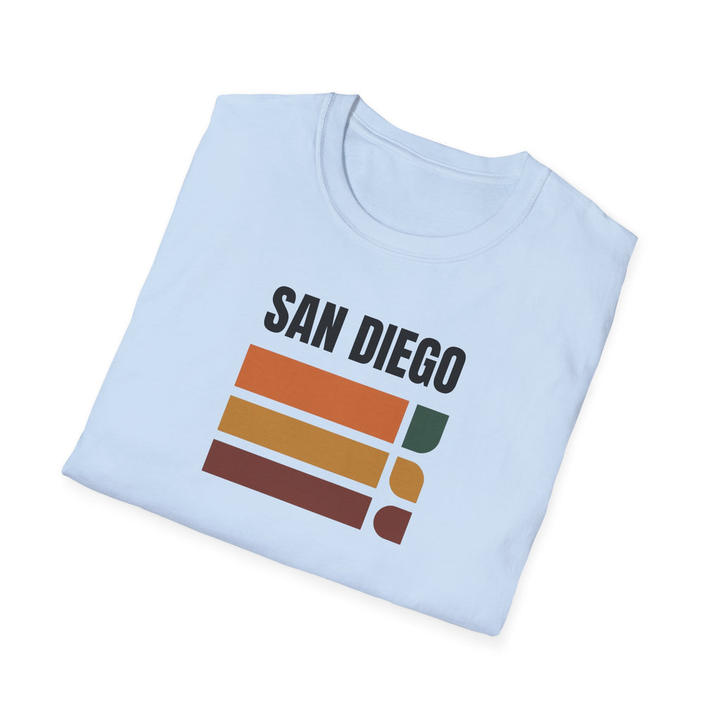 San Diego Retro Stripes T-Shirt | Vintage Sunset City Design