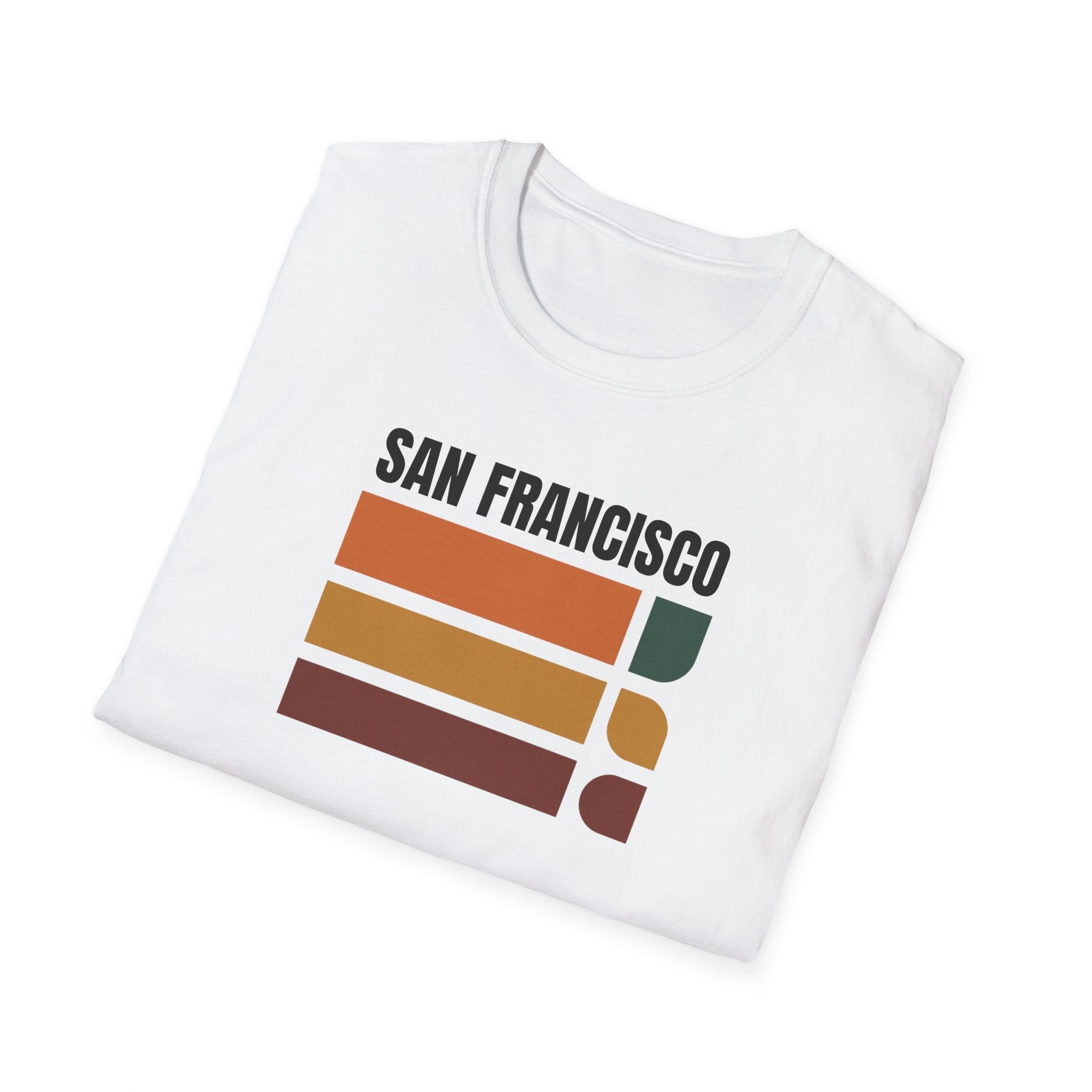 San Francisco Retro Stripes T-Shirt | Vintage City Skyline Bars