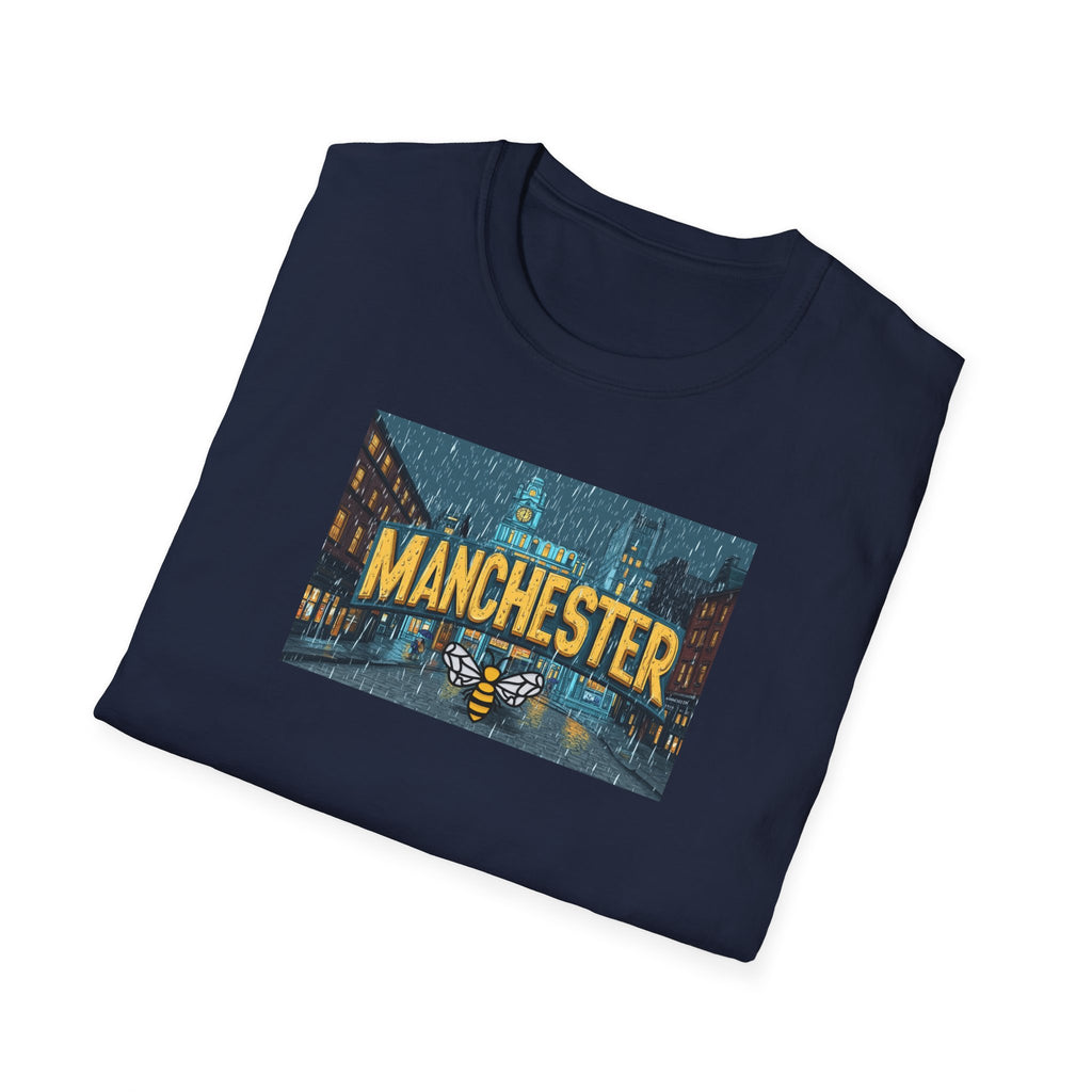 Manchester City Street Scene T-Shirt | Retro Skyline Tee